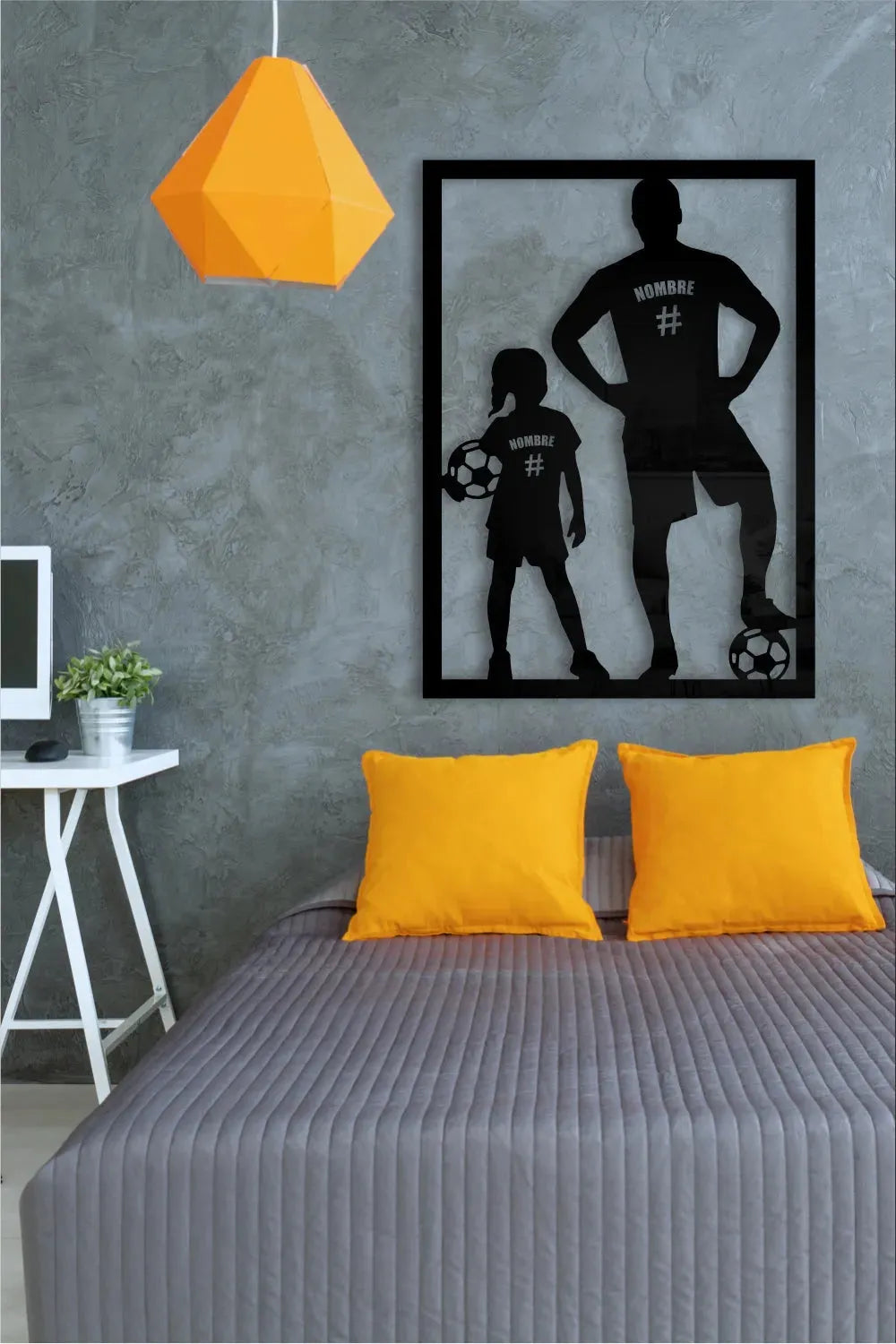 Dad and daughter soccer players