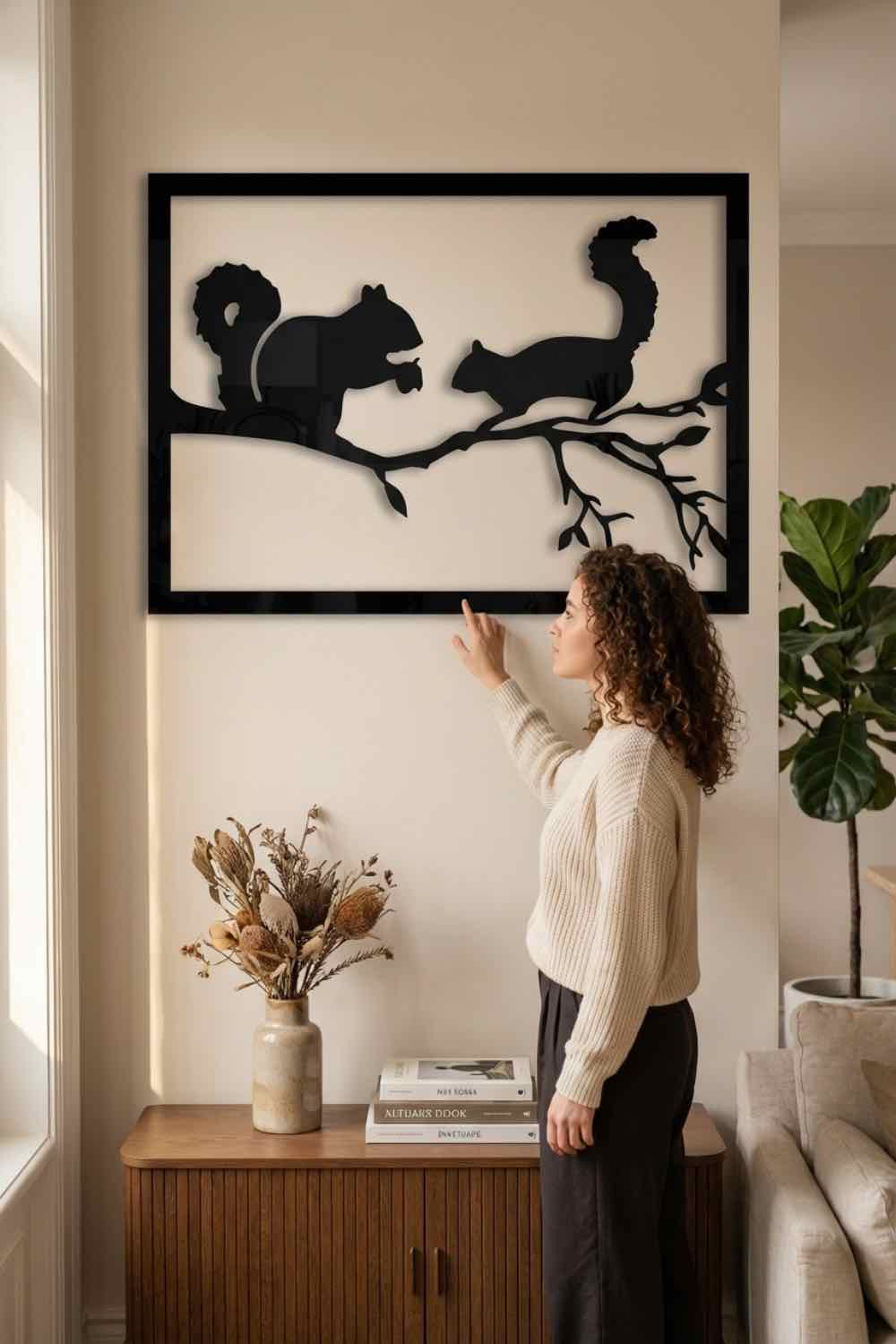 Ardillas En El Árbol - Cuadro decorativo | Cortayrecorta.es