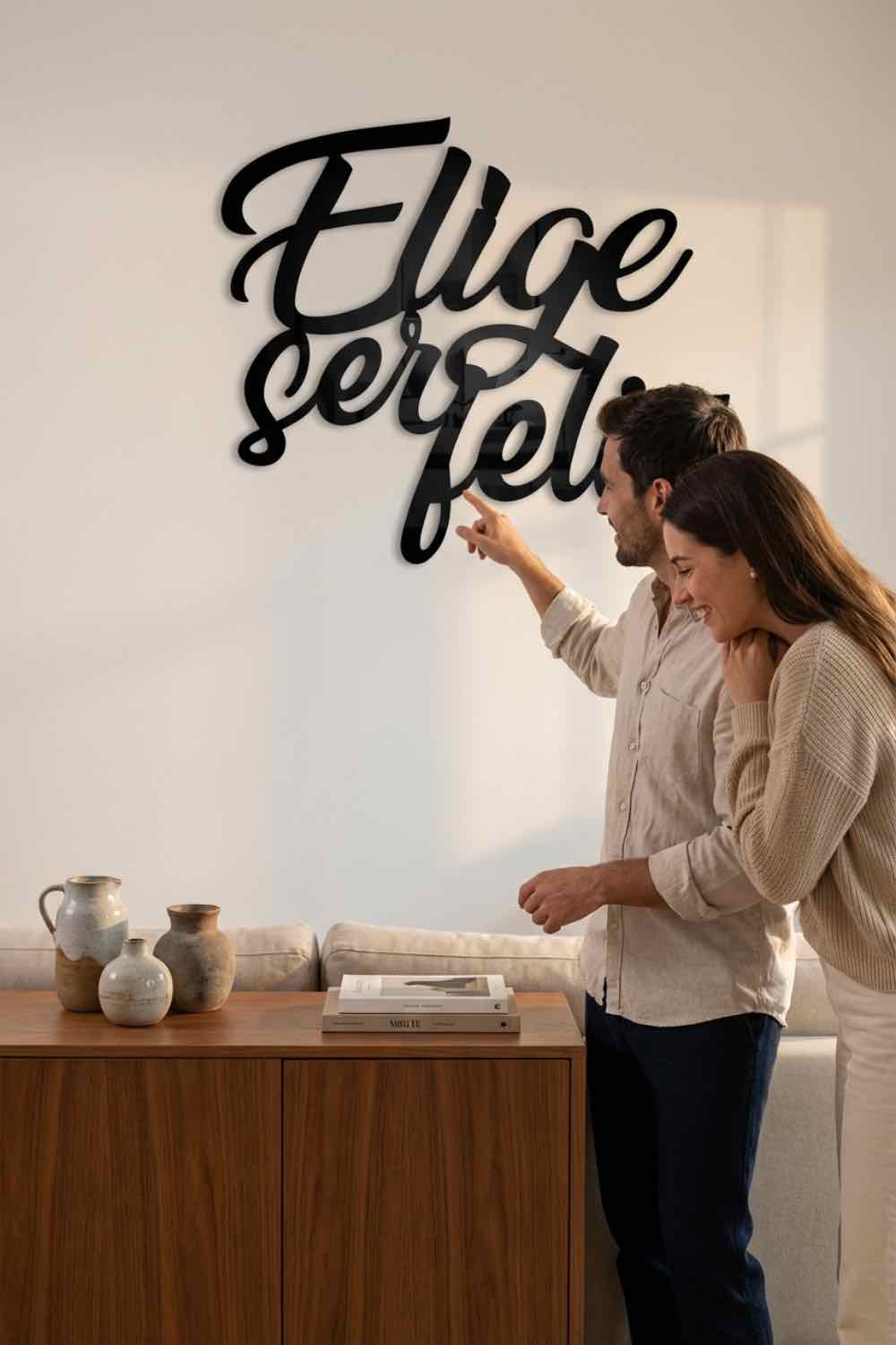 Elige ser feliz - Cuadro decorativo | Cortayrecorta.es