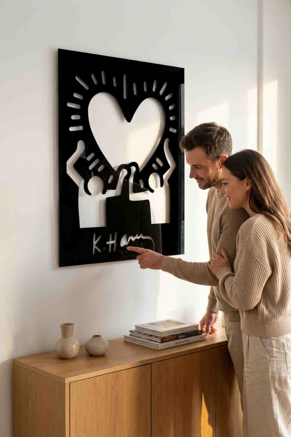 Keith Haring Corazon - Cuadro decorativo | Cortayrecorta.es