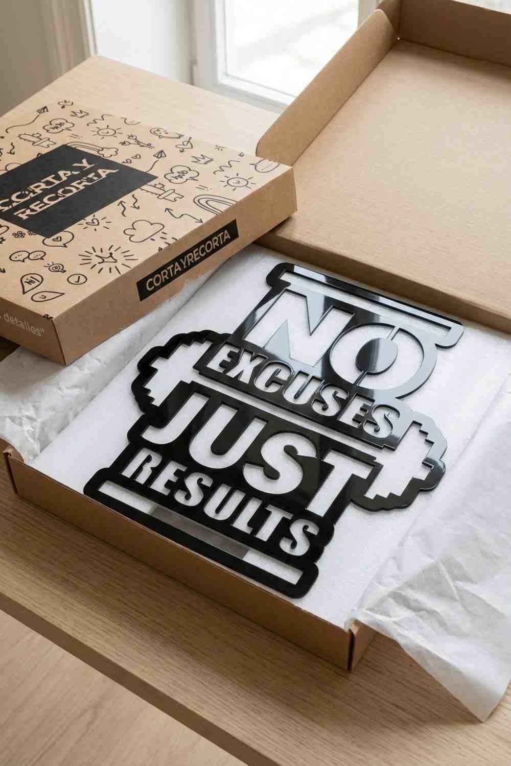 No excuses just results - Cuadro decorativo | Cortayrecorta.es