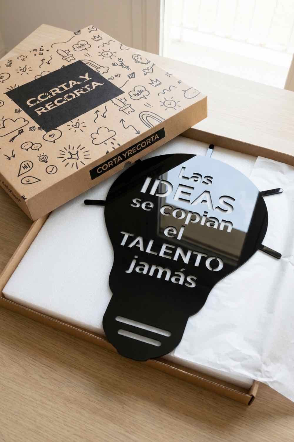 Las ideas se copian, el talento jamás - Cuadro decorativo | Cortayrecorta.es