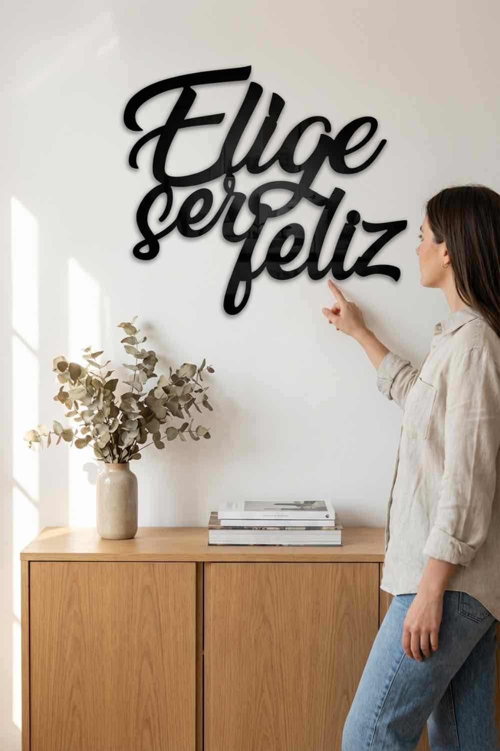 Elige ser feliz - Cuadro decorativo | Cortayrecorta.es