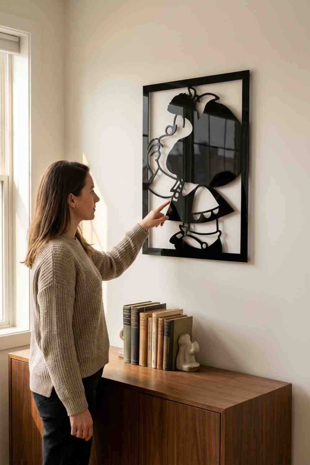 Mafalda Pensativa - Cuadro decorativo | Cortayrecorta.es