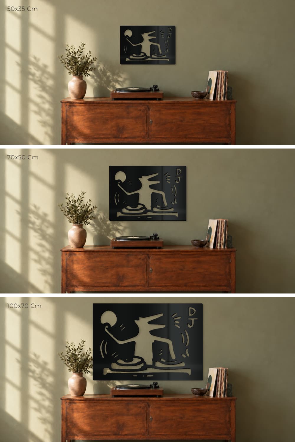 Barking Dog Dj, Keith Haring: comparativa de tres medidas