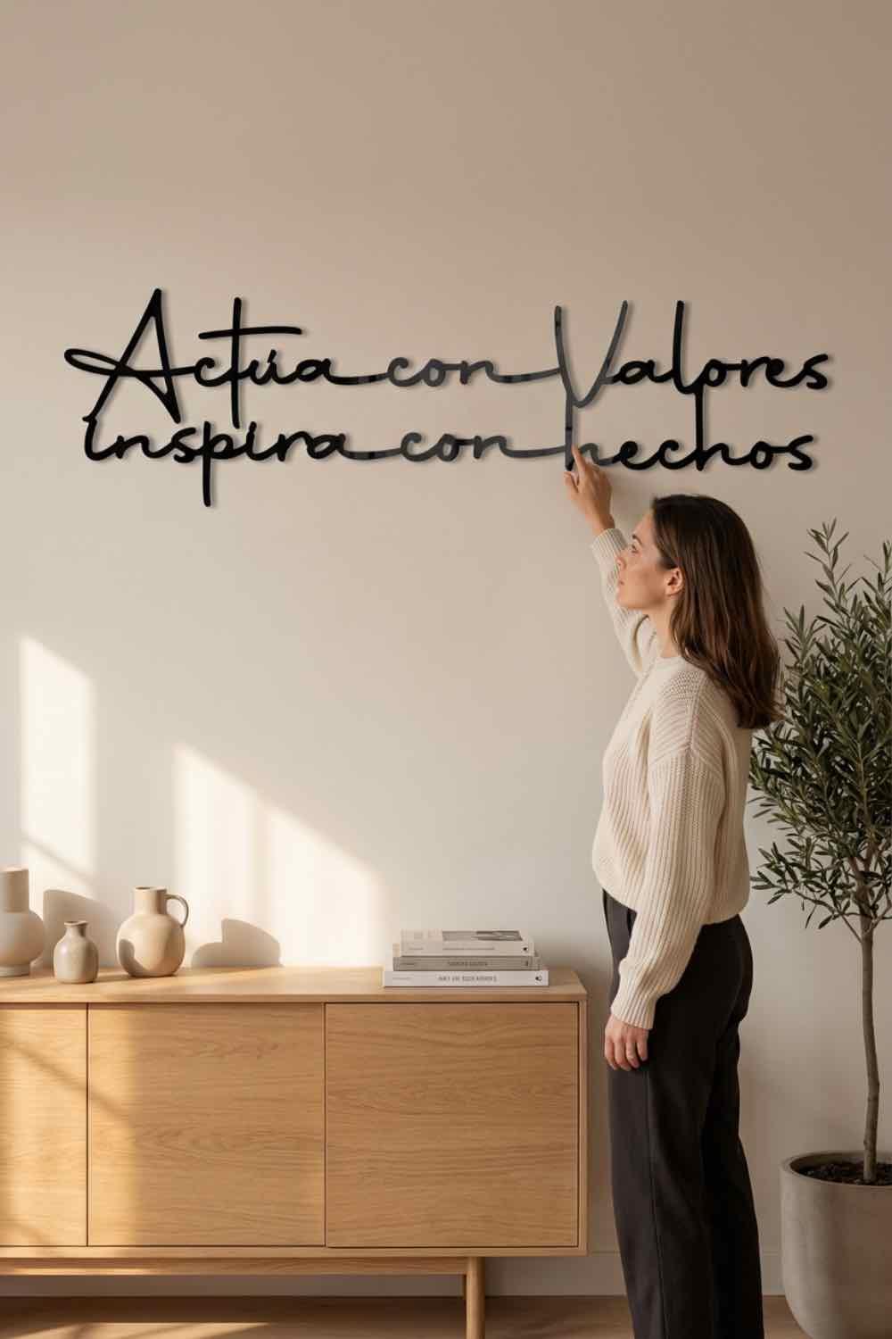 Actúa con valores, inspira con hechos - Cuadro decorativo | Cortayrecorta.es