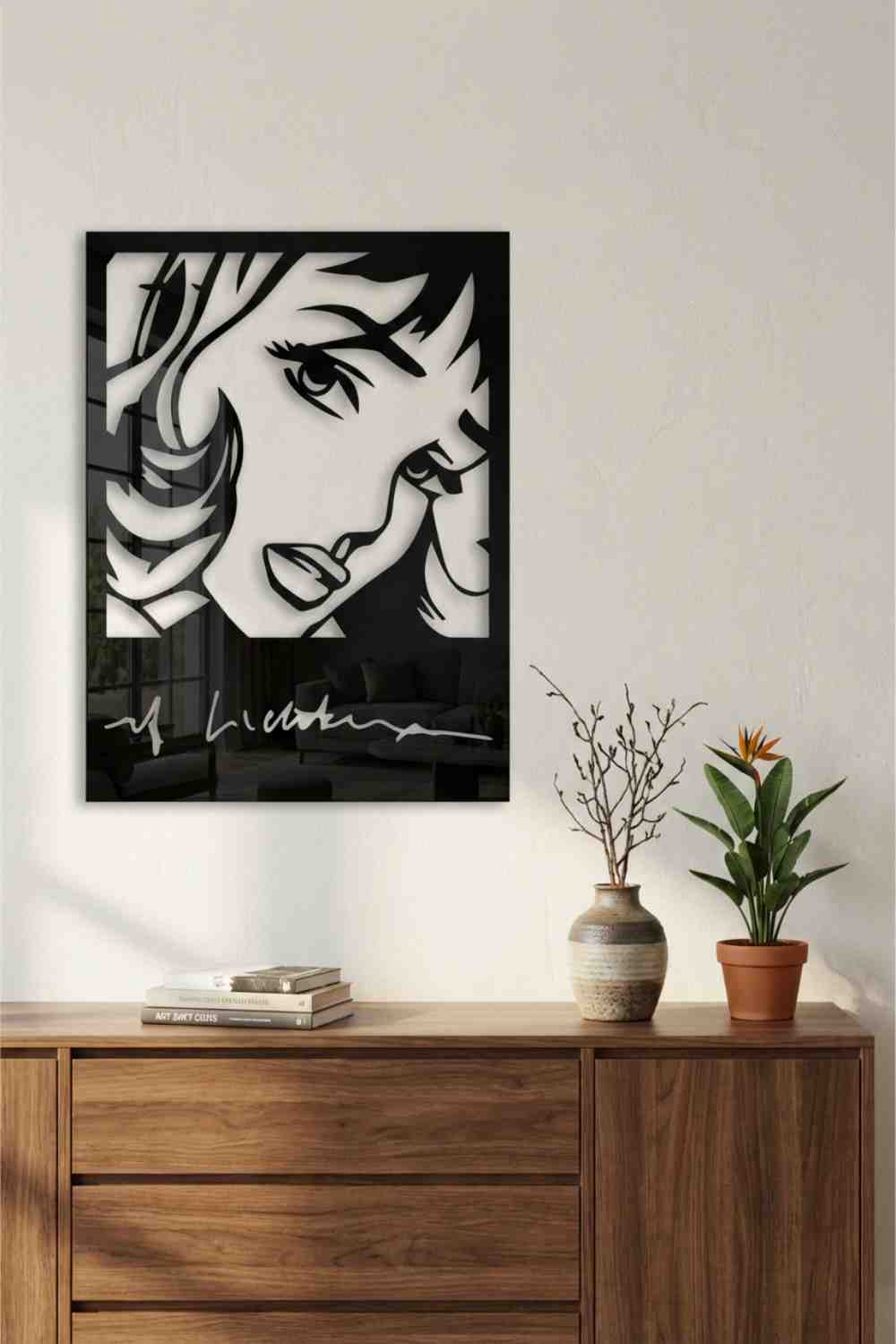 Chica De La Diadema - Lichtenstein - Cuadro decorativo | Cortayrecorta.es