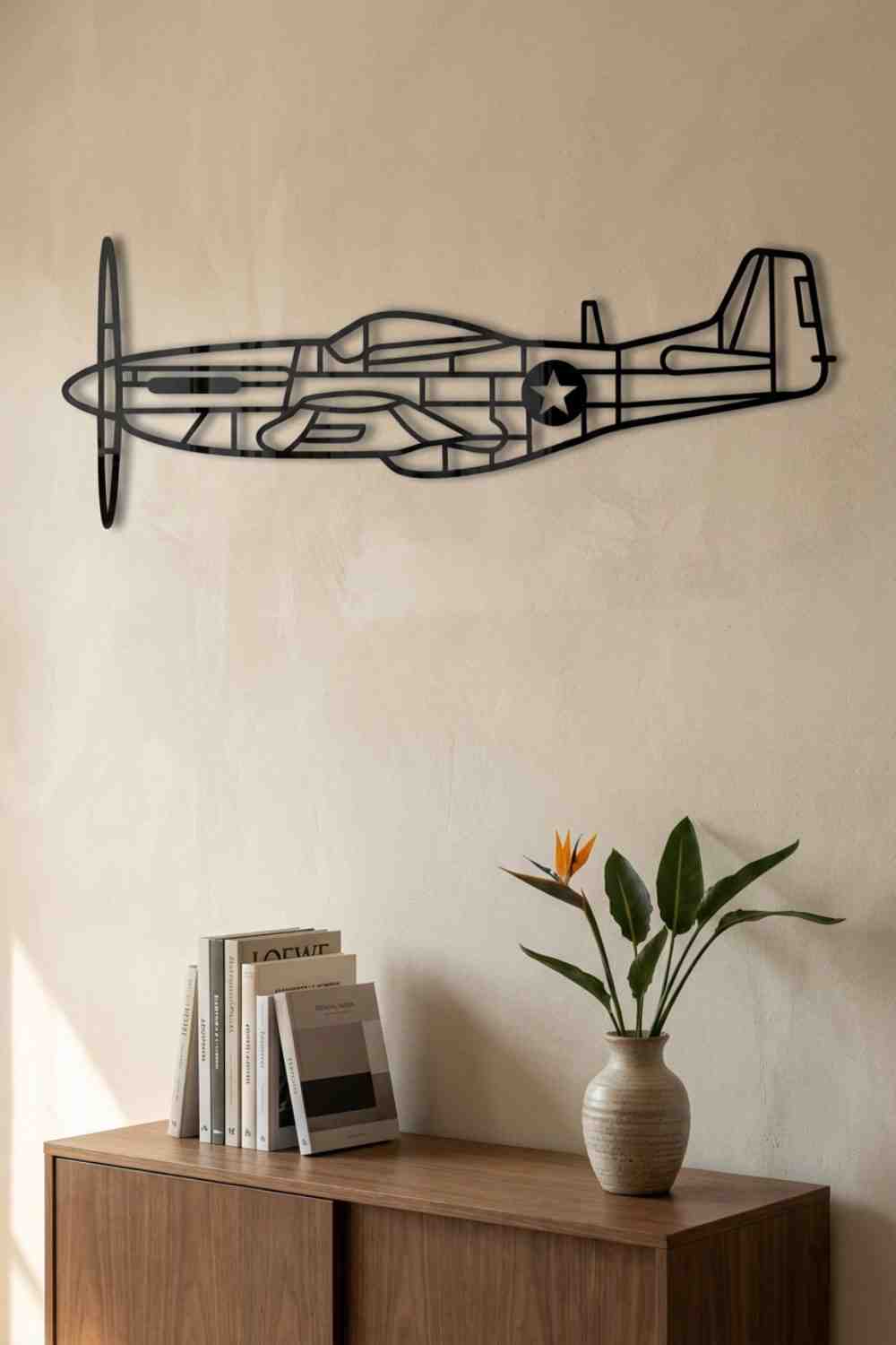 P51 Mustang - Cuadro decorativo | Cortayrecorta.es