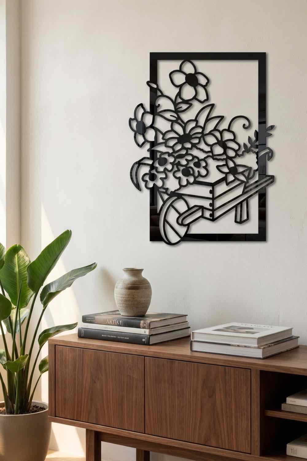 Carretilla Con Flores - Cuadro decorativo | Cortayrecorta.es