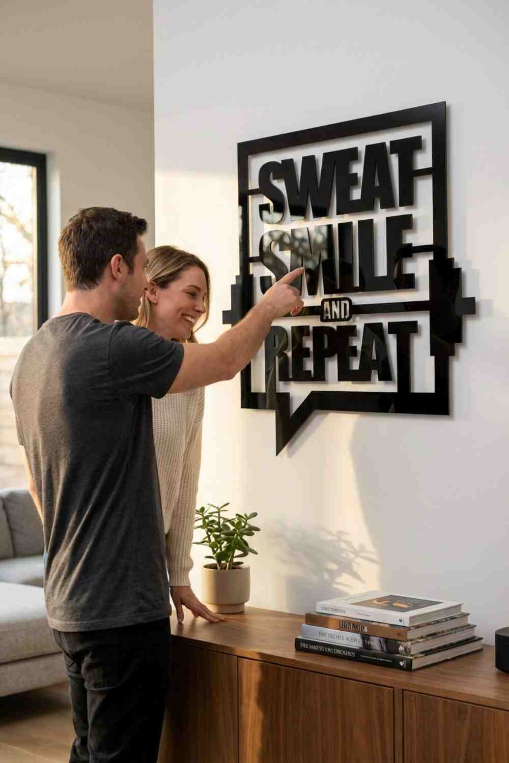 Sweat, smile and repeat - Cuadro decorativo | Cortayrecorta.es