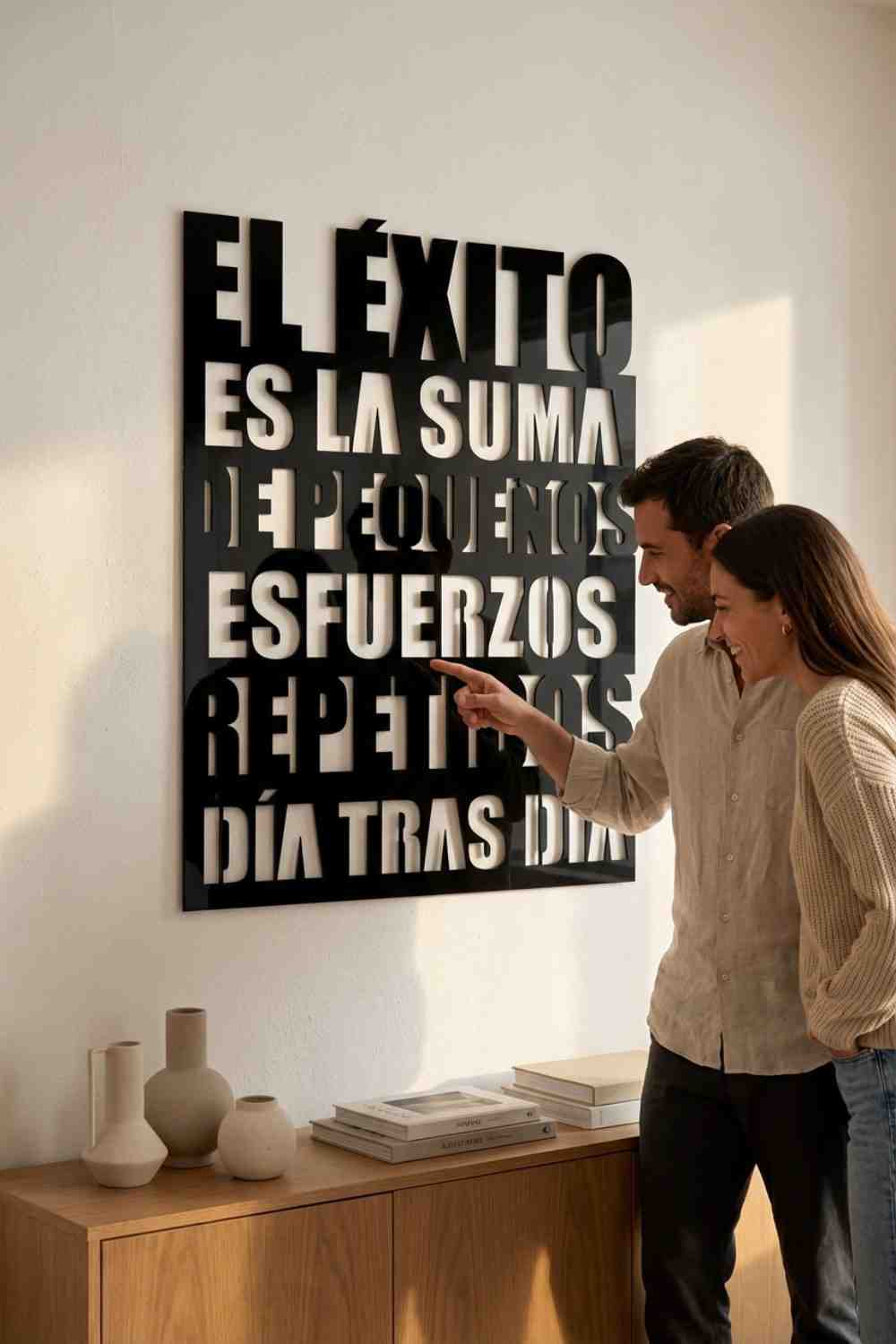 El éxito es la suma de pequeños esfuerzos - Cuadro decorativo | Cortayrecorta.es