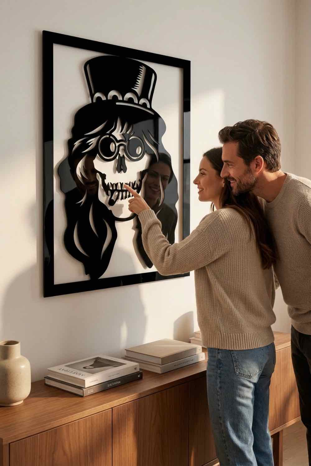 Calavera Roses - Cuadro decorativo | Cortayrecorta.es