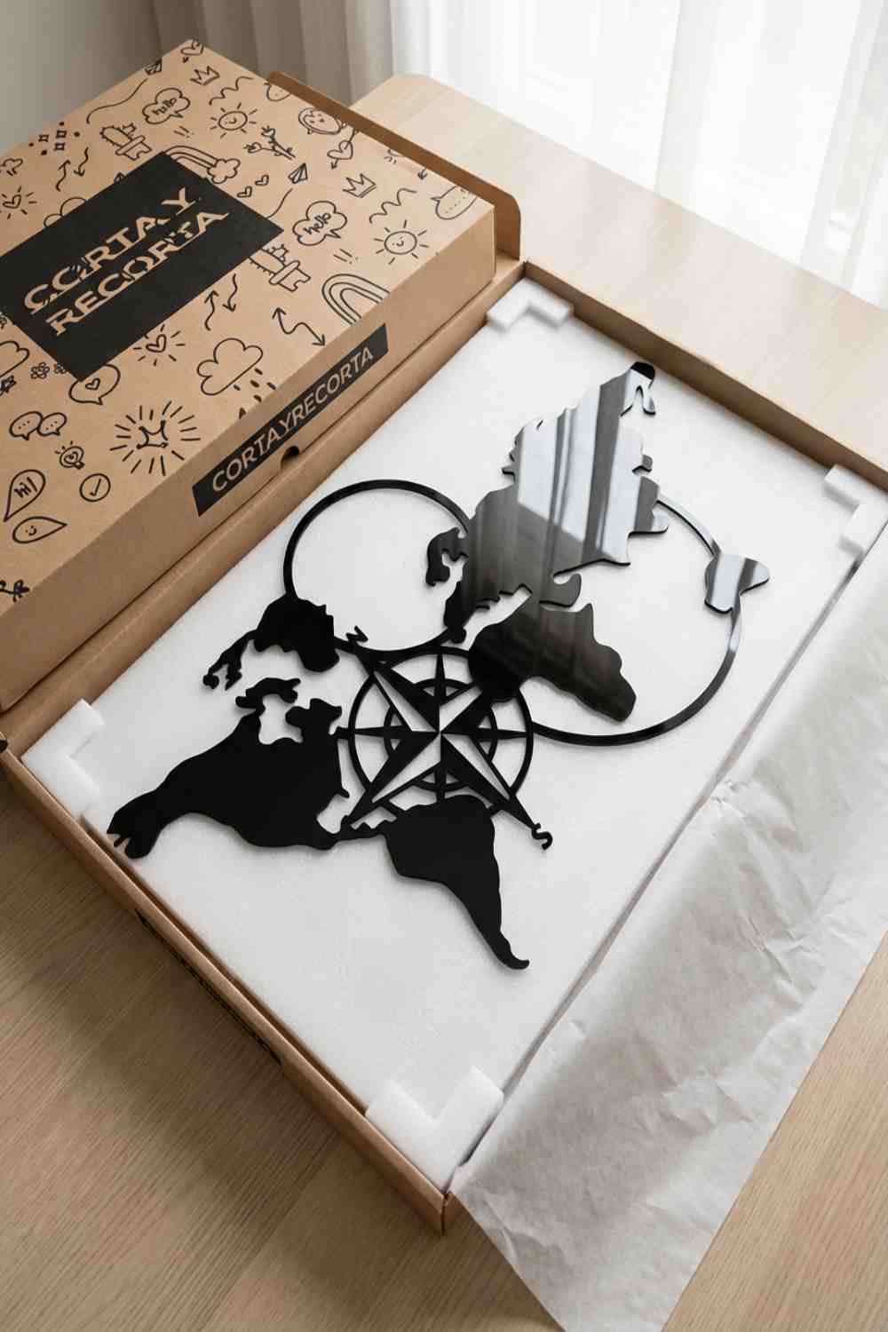 World map - Cuadro decorativo | Cortayrecorta.es