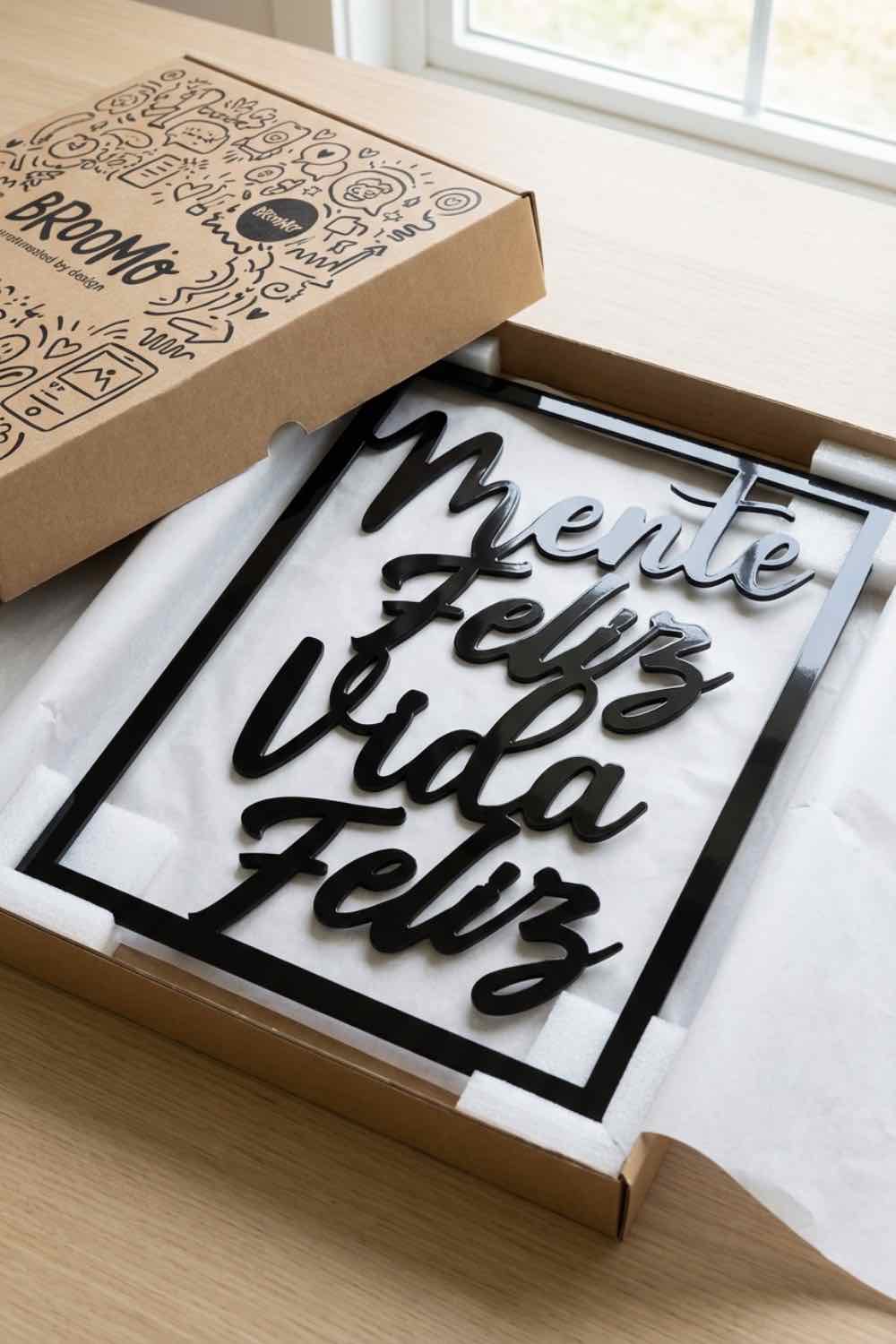 Mente feliz, vida feliz - Cuadro decorativo | Cortayrecorta.es