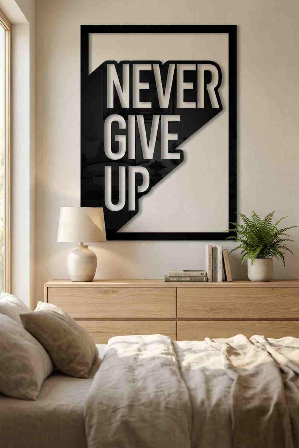 Never give up - Cuadro decorativo | Cortayrecorta.es