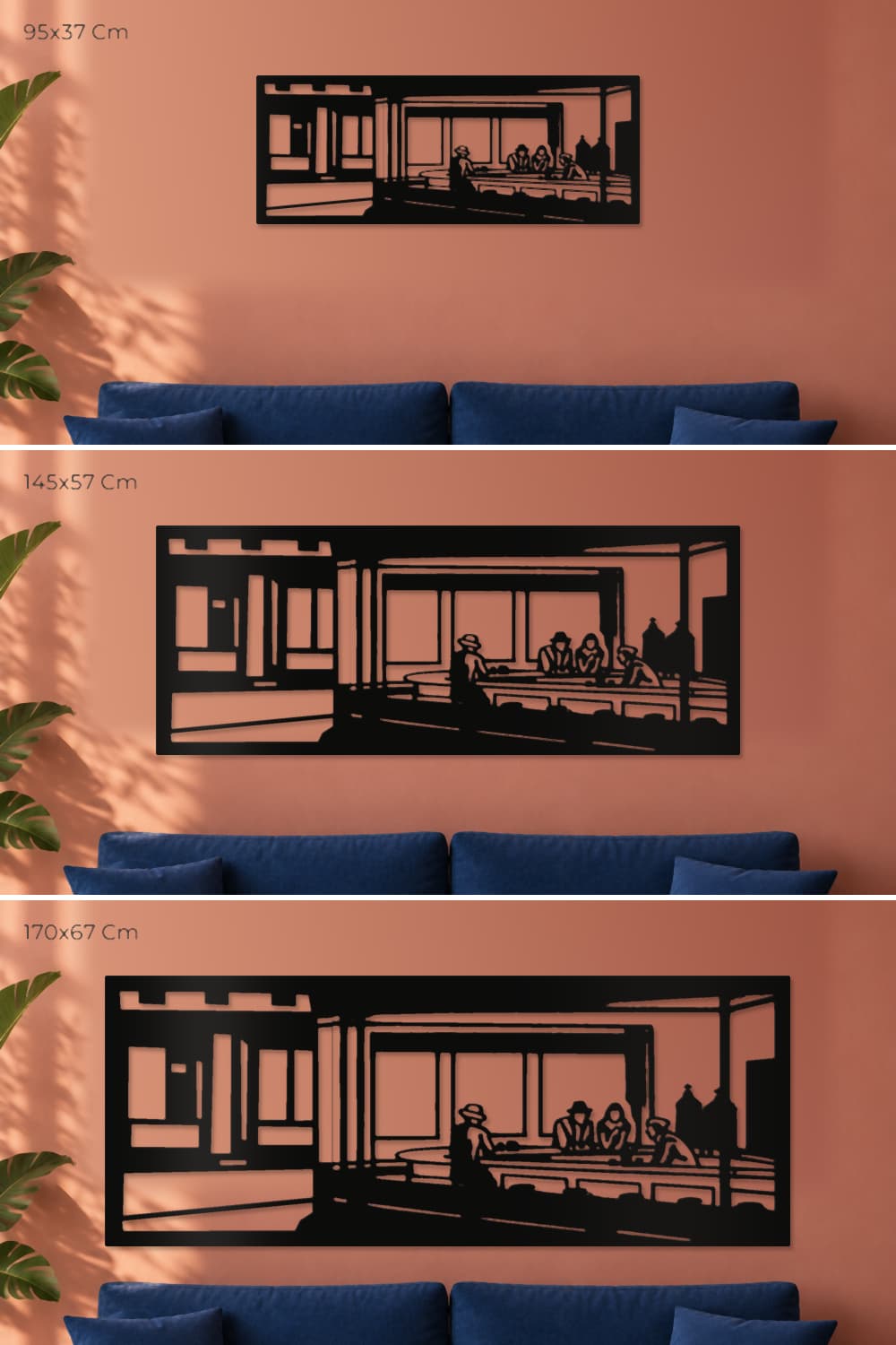 Edward Hopper Nightawks (1942): comparativa de las tres medidas