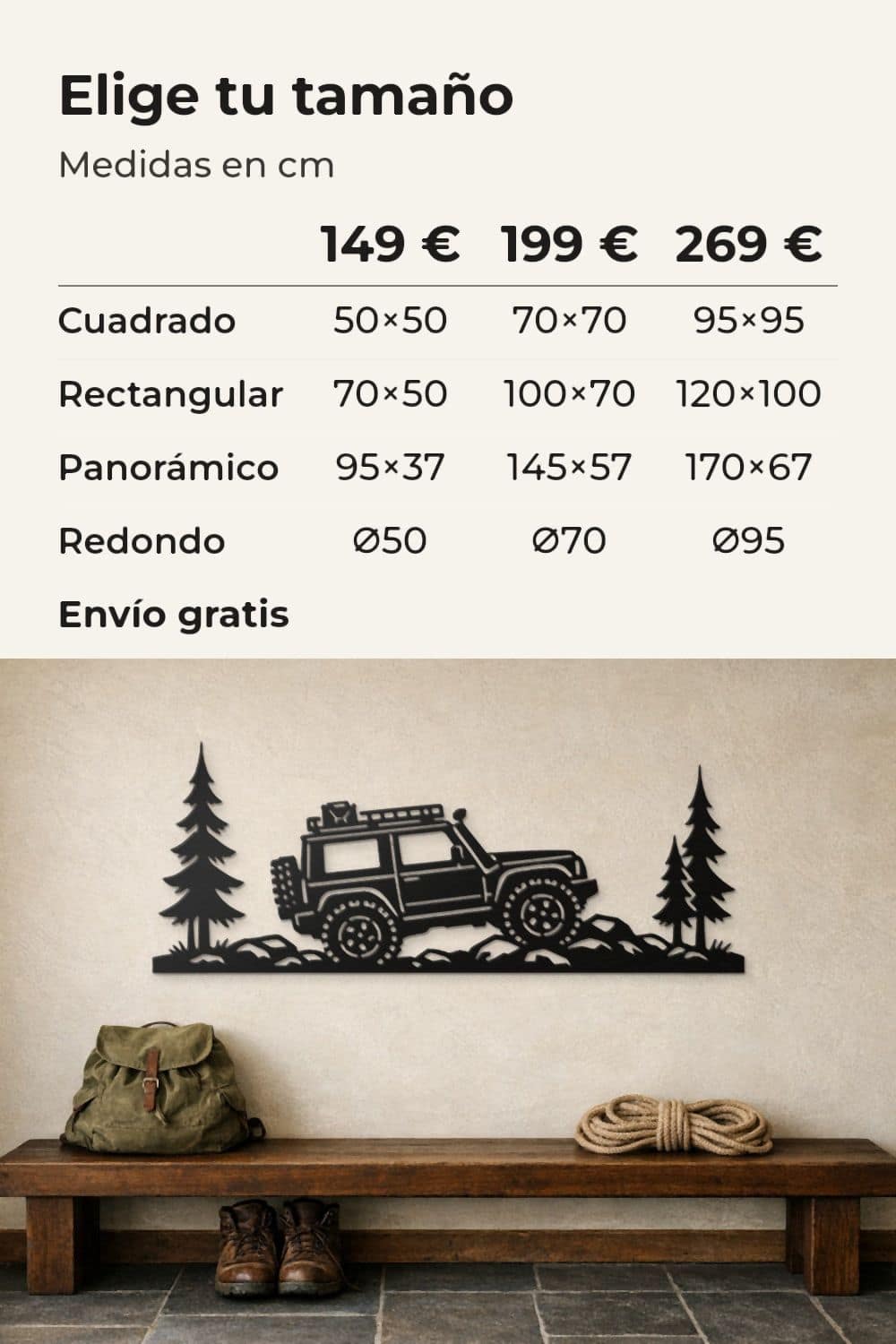 Tamaños y precios: 149 €, 199 € y 269 €; todoterreno panorámico