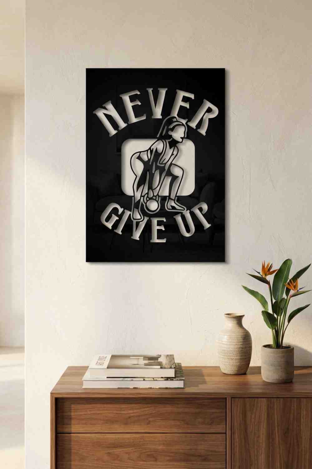 Never give up - Cuadro decorativo | Cortayrecorta.es