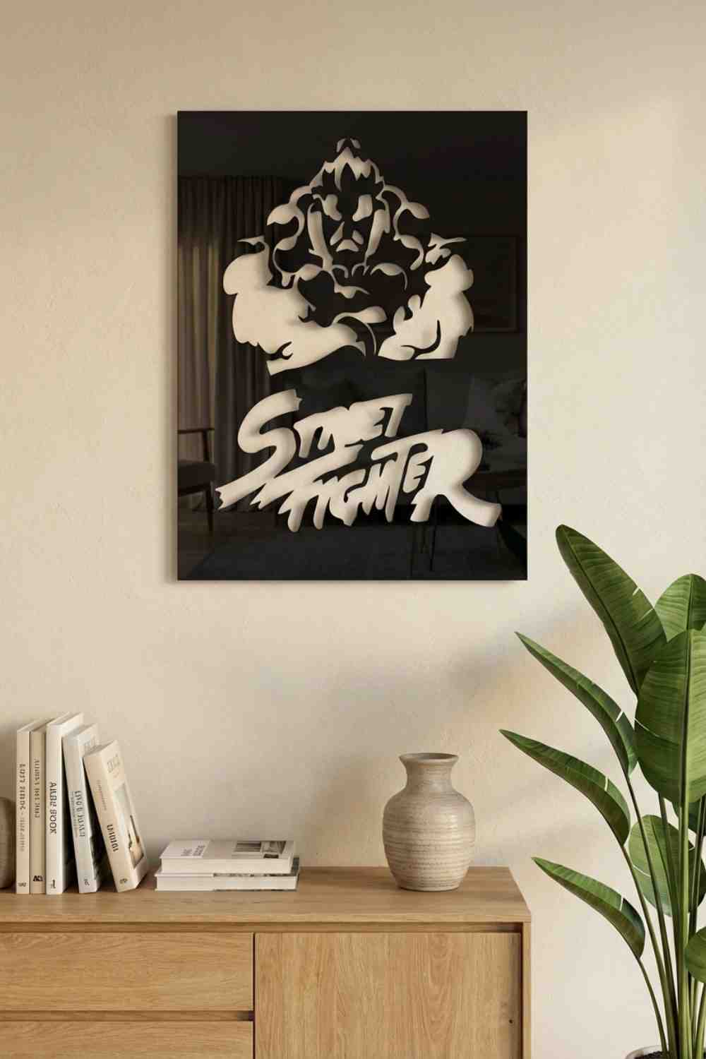 Street Fighter Akuma - Cuadro decorativo | Cortayrecorta.es