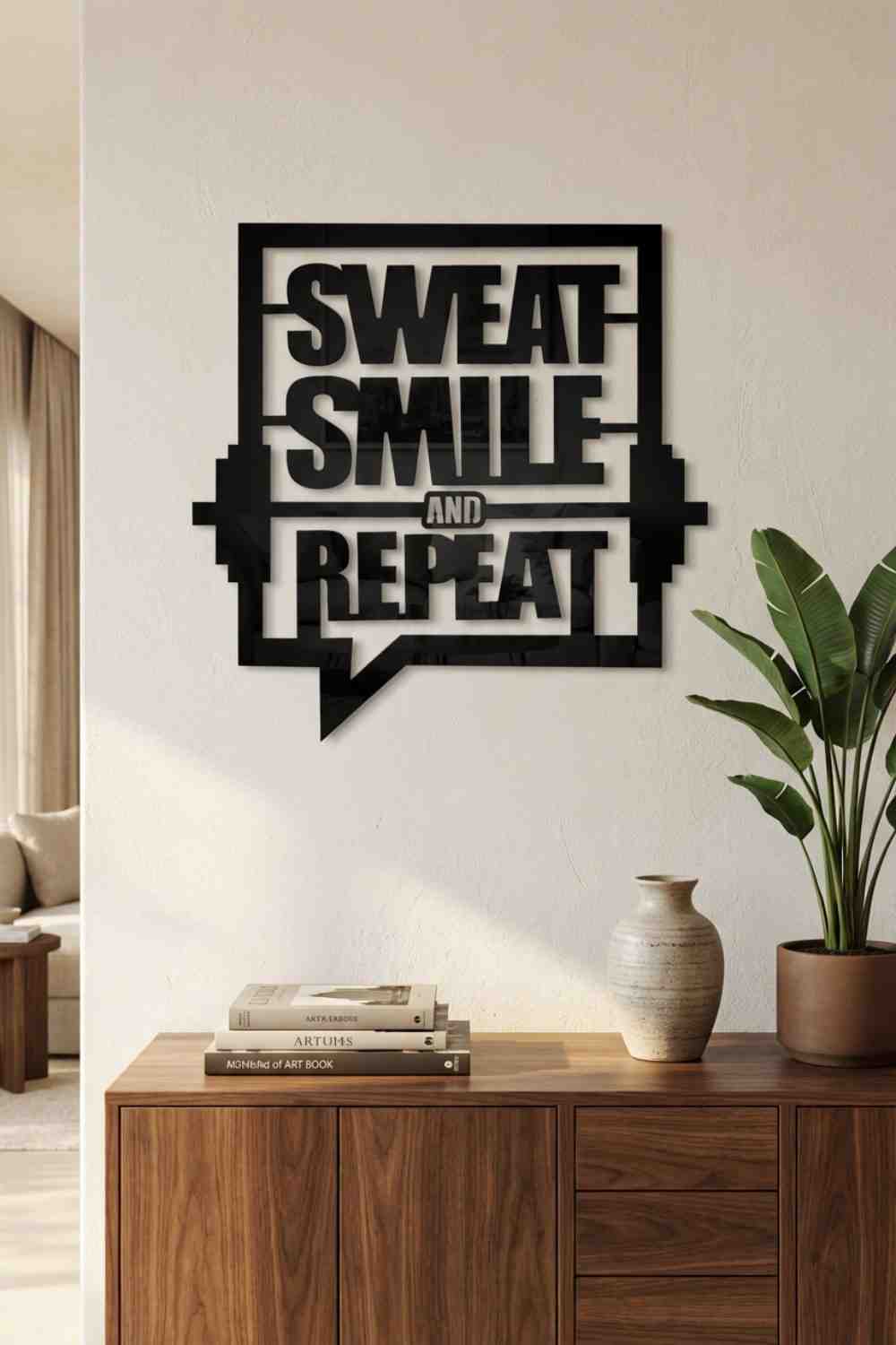 Sweat, smile and repeat - Cuadro decorativo | Cortayrecorta.es