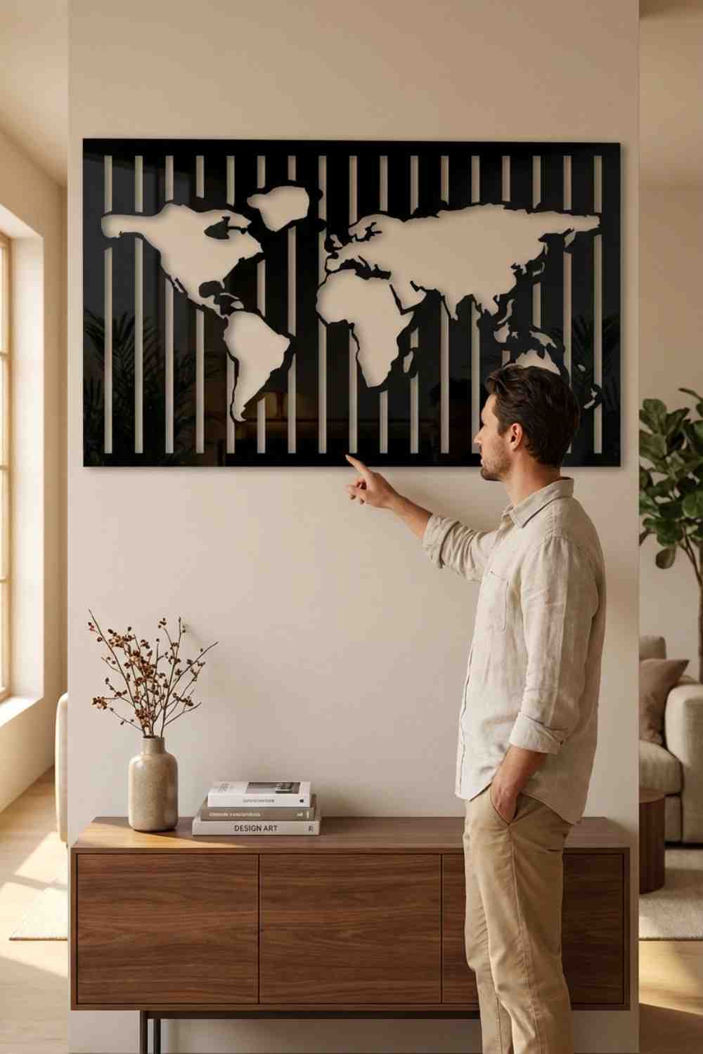 Mapa Listones - Cuadro decorativo | Cortayrecorta.es