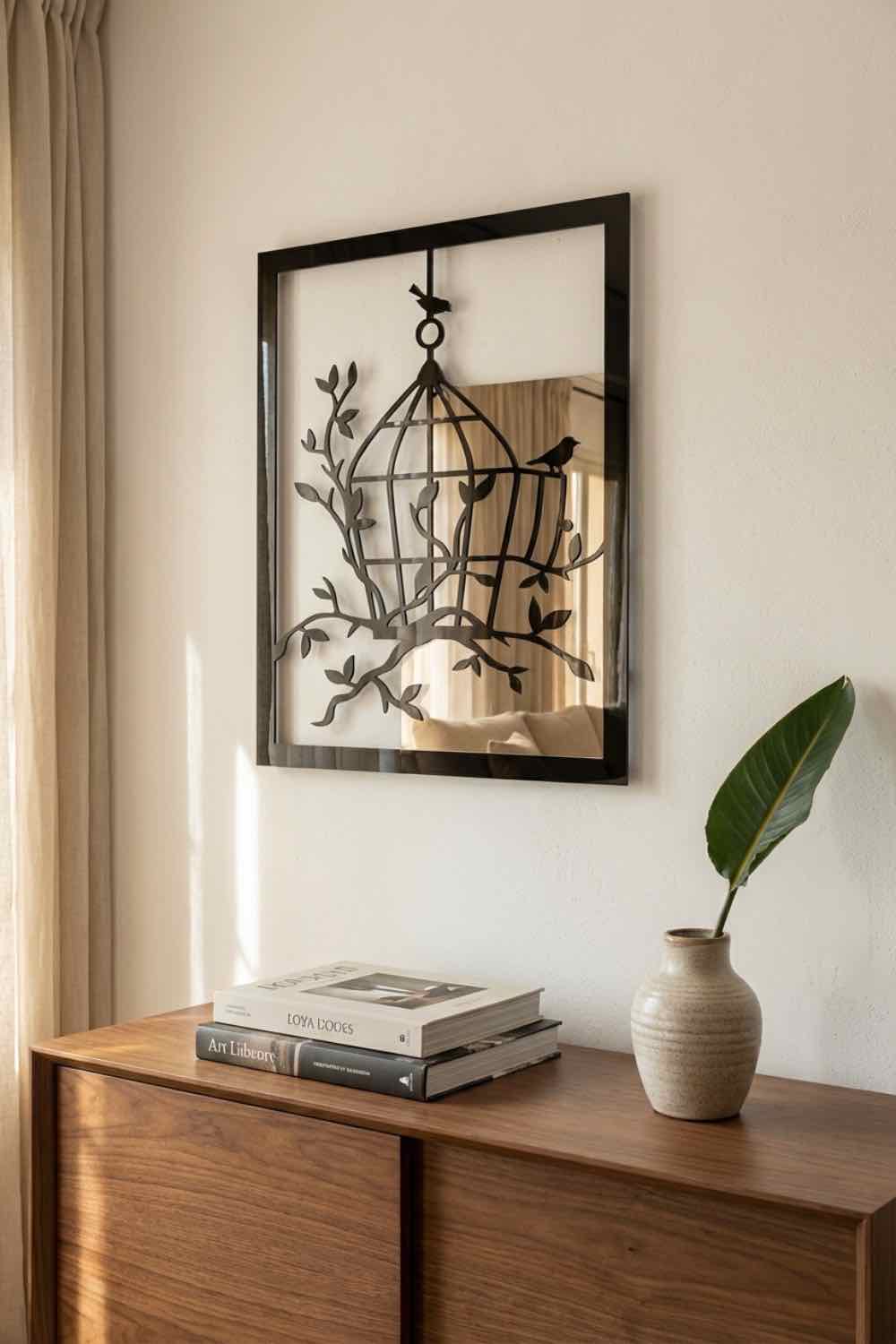 Jaula entre ramas - Cuadro decorativo | Cortayrecorta.es