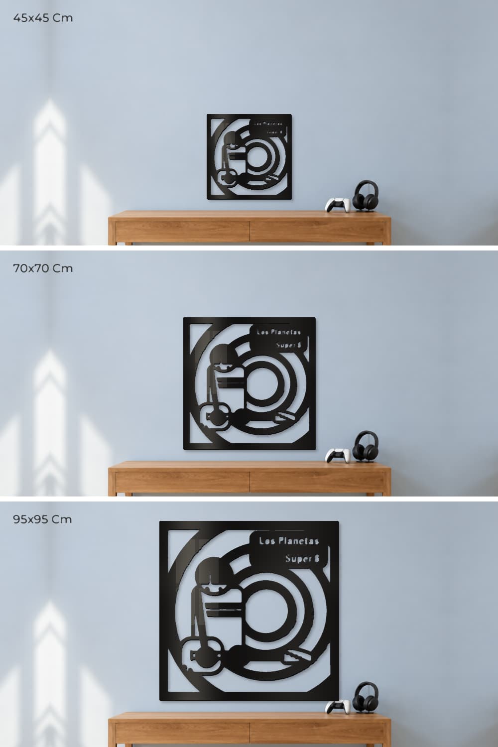 Los planetas-Super 8: comparativa de 45x45, 70x70 y 95x95 Cm