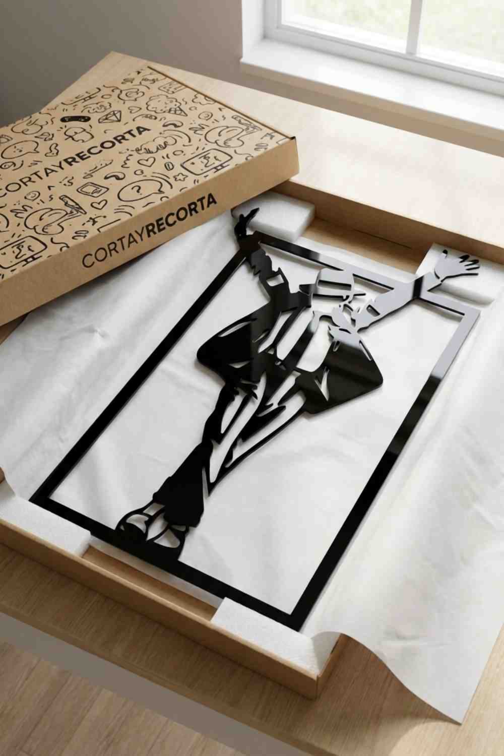 Michael Jackson en su caja original de Corta y Recorta, listo para regalar.