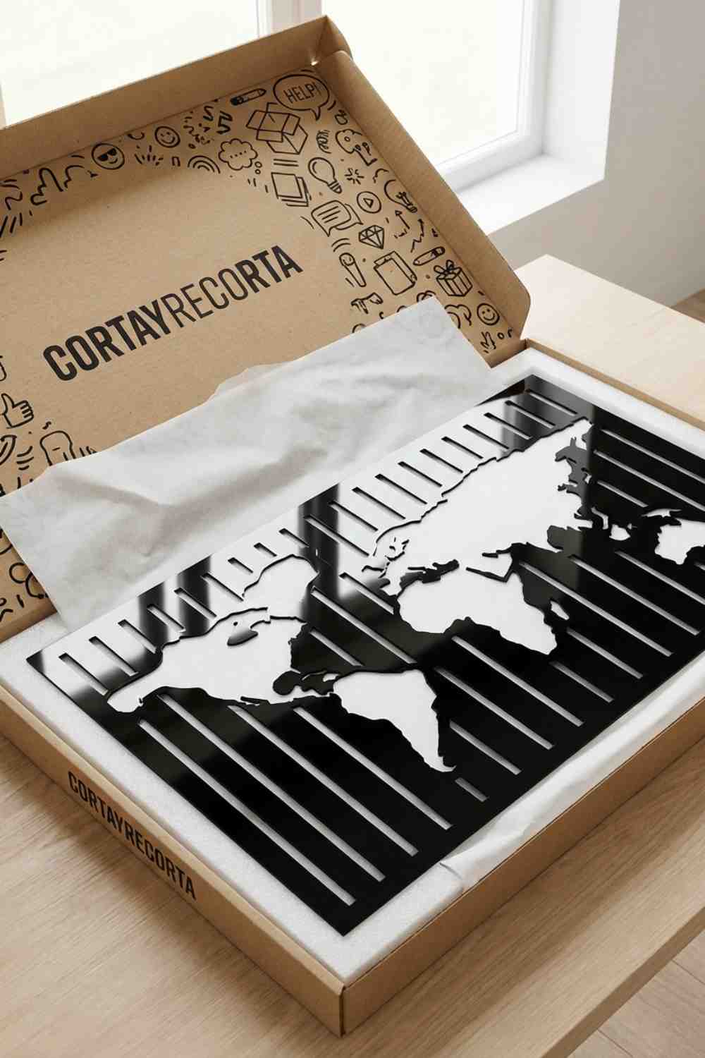 Mapa Listones - Cuadro decorativo | Cortayrecorta.es