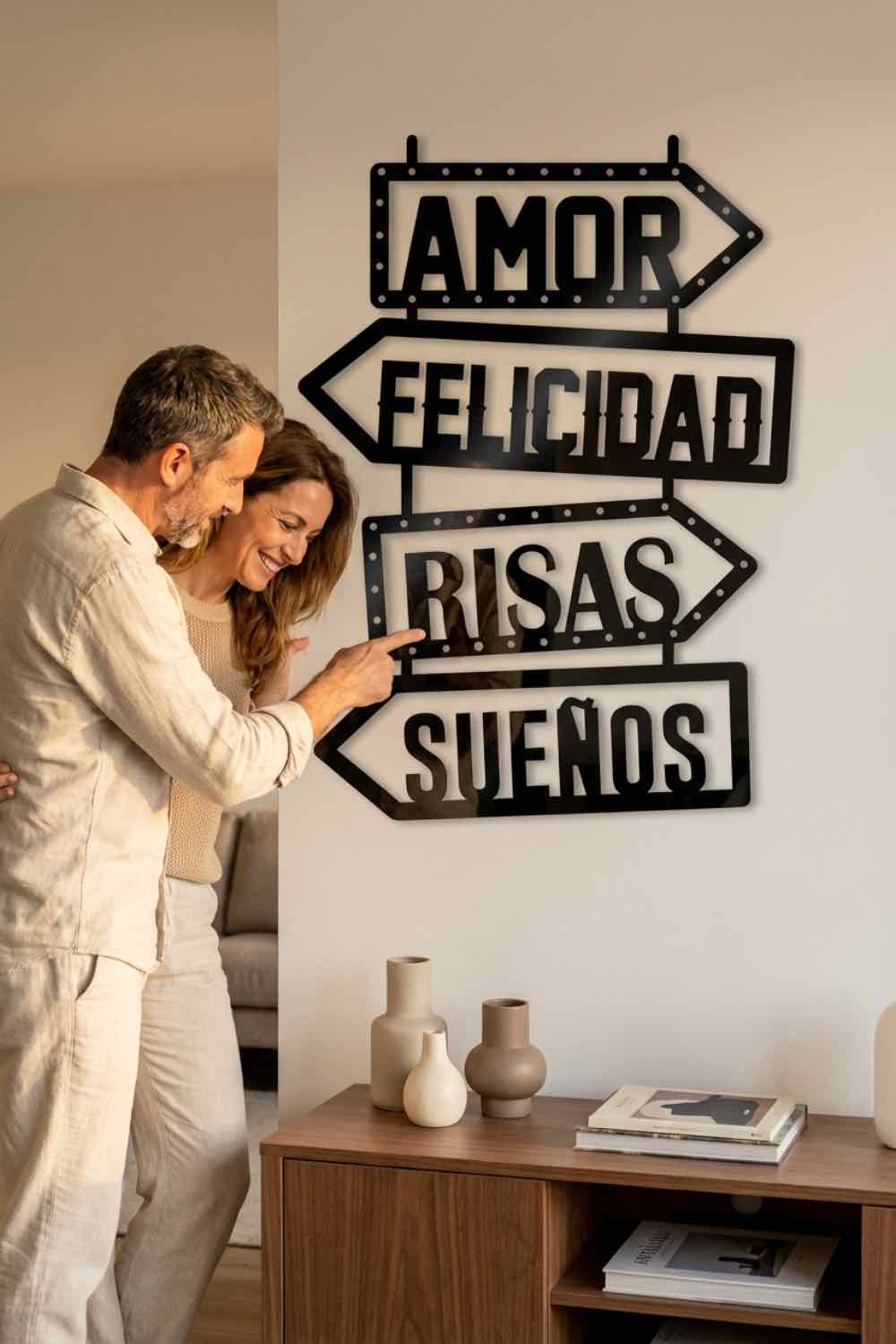 Amor Felicidad Risas Sueños - Cuadro decorativo | Cortayrecorta.es