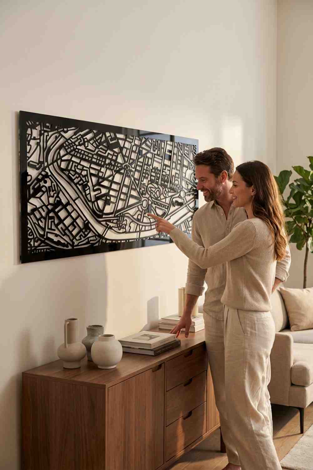 Mapa de Bilbao - Cuadro decorativo | Cortayrecorta.es