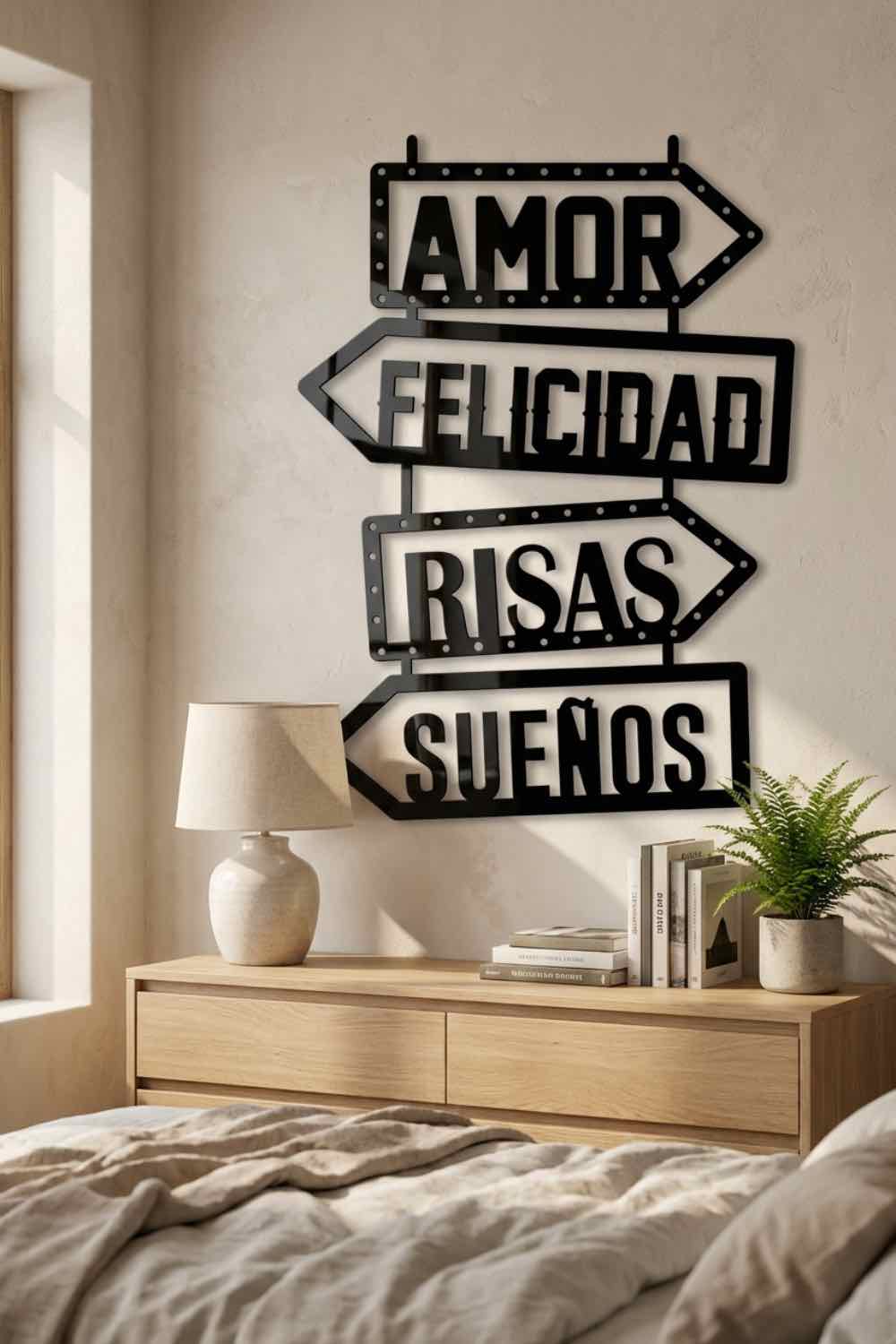 Amor Felicidad Risas Sueños - Cuadro decorativo | Cortayrecorta.es