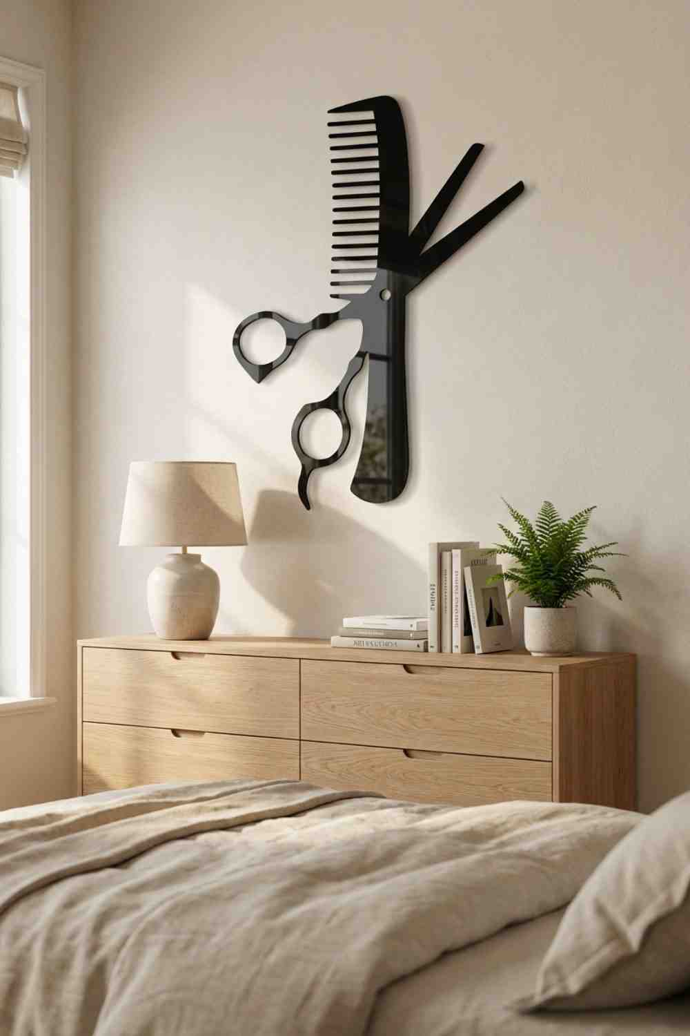 Peine y tijeras - Cuadro decorativo | Cortayrecorta.es