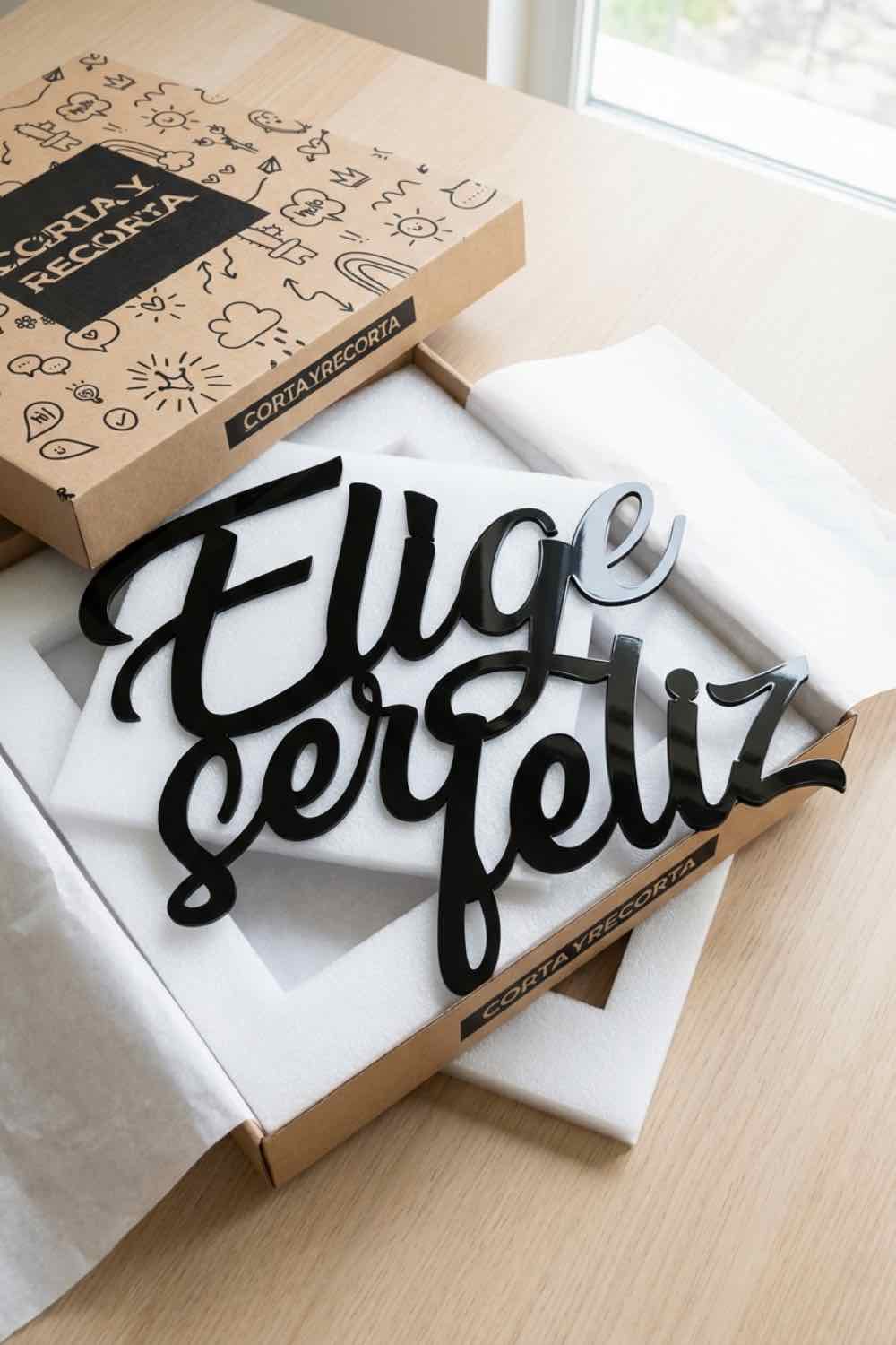 Elige ser feliz - Cuadro decorativo | Cortayrecorta.es