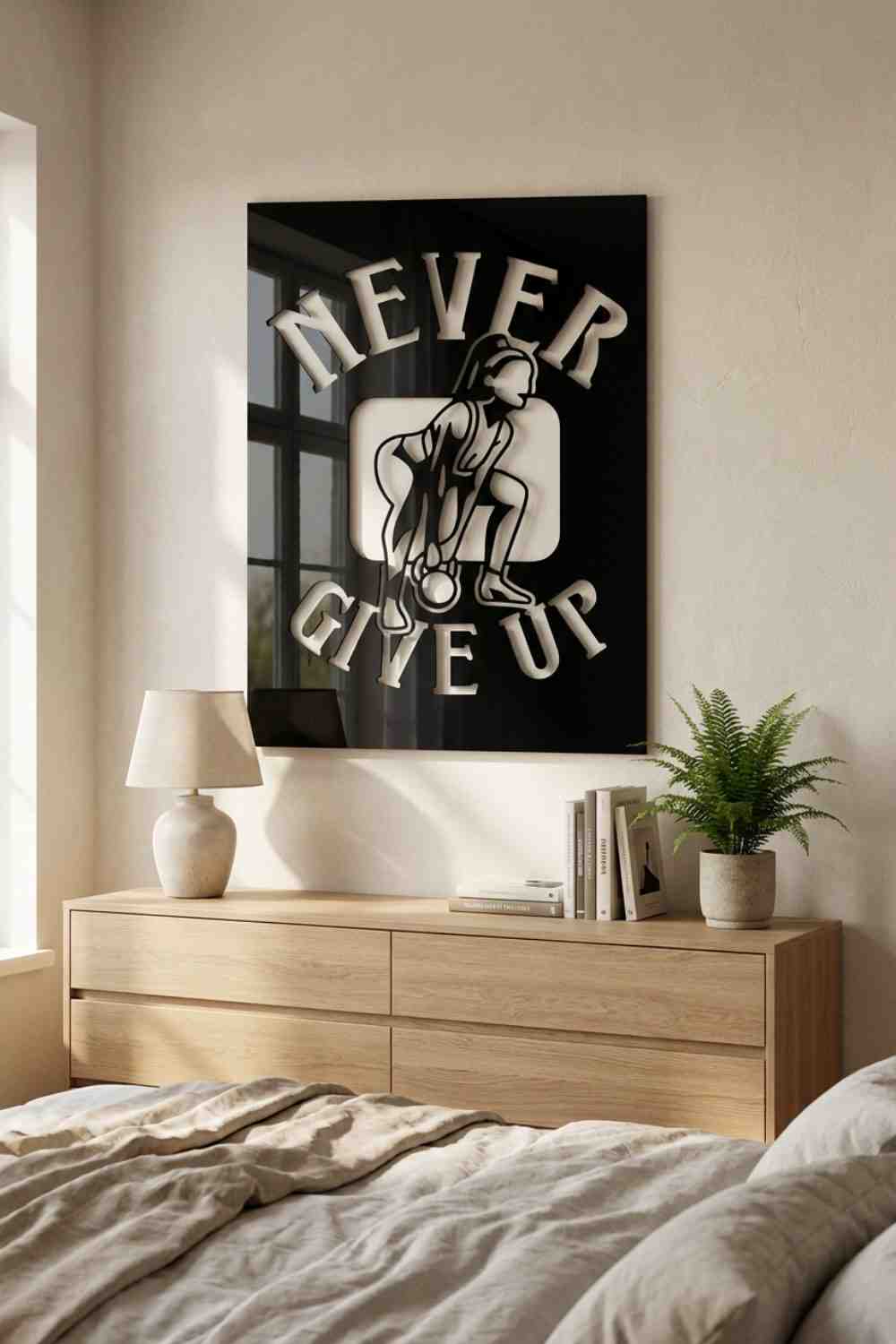 Never give up - Cuadro decorativo | Cortayrecorta.es
