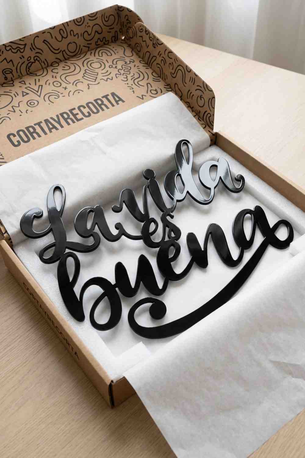 La vida es buena - Cuadro decorativo | Cortayrecorta.es