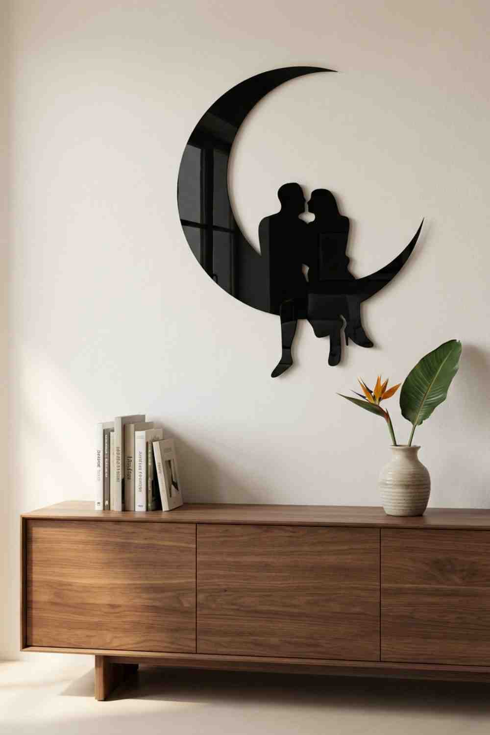 Pareja en la luna - Cuadro decorativo | Cortayrecorta.es