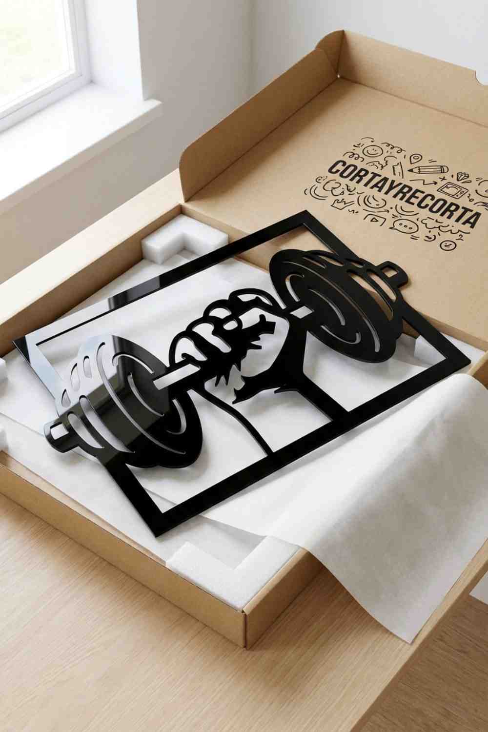 Alzando pesa - Cuadro decorativo | Cortayrecorta.es