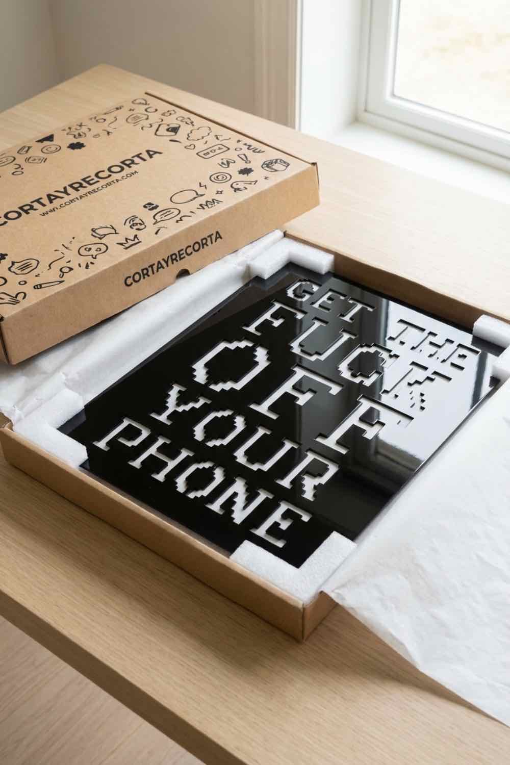 Get the fuck off your phone - Cuadro decorativo | Cortayrecorta.es
