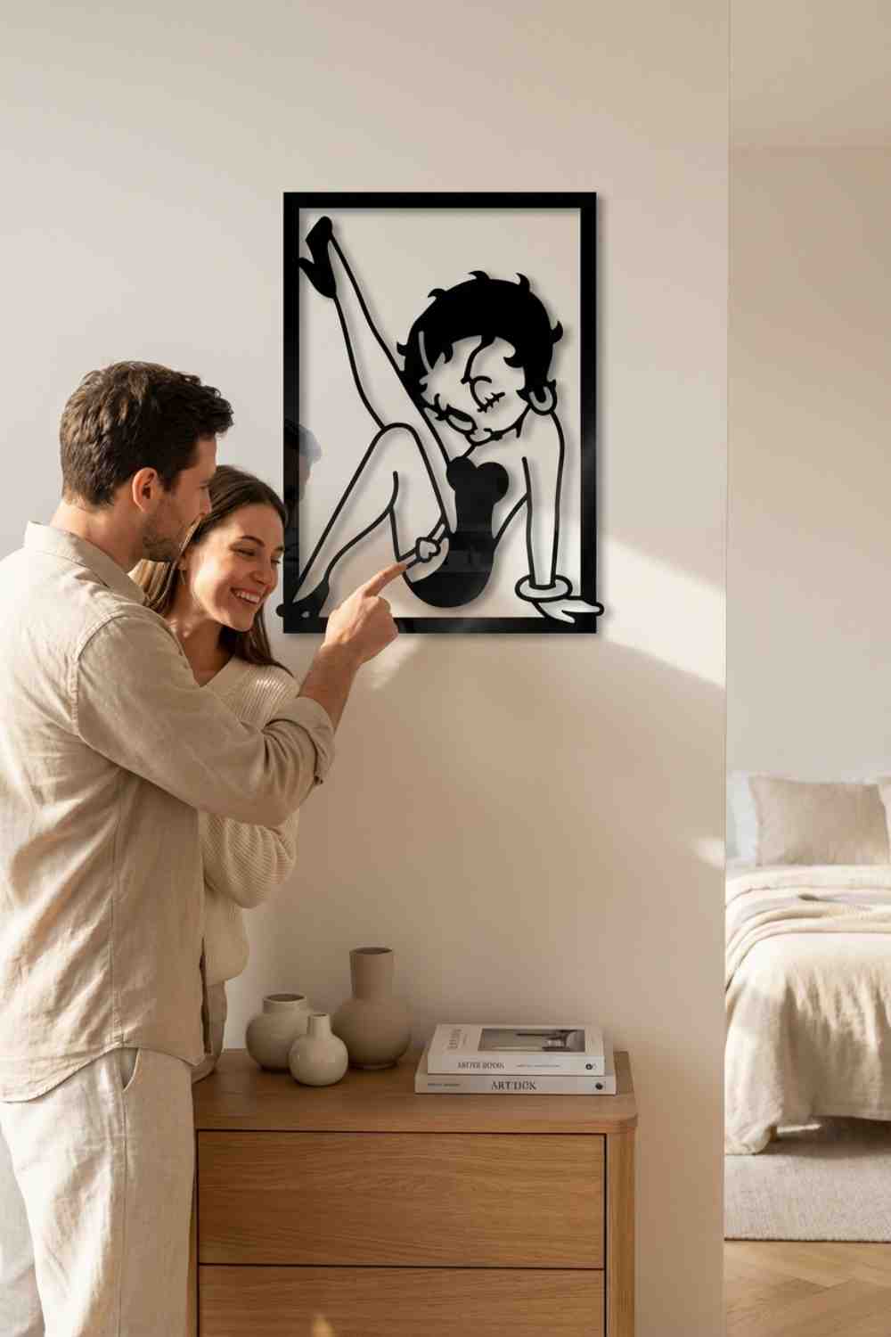 Betty Boop con la pierna levantada - Cuadro decorativo | Cortayrecorta.es