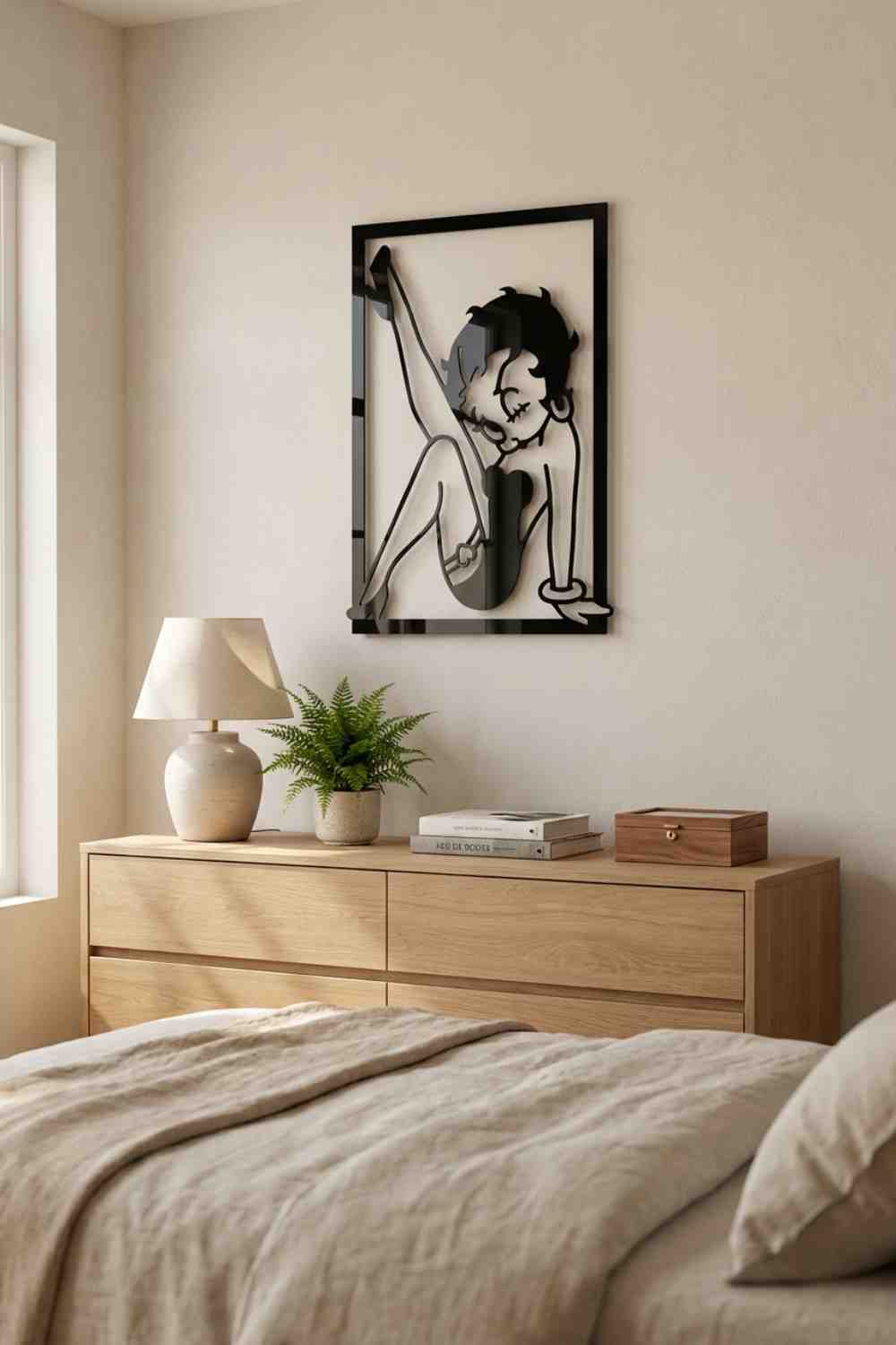 Betty Boop con la pierna levantada - Cuadro decorativo | Cortayrecorta.es