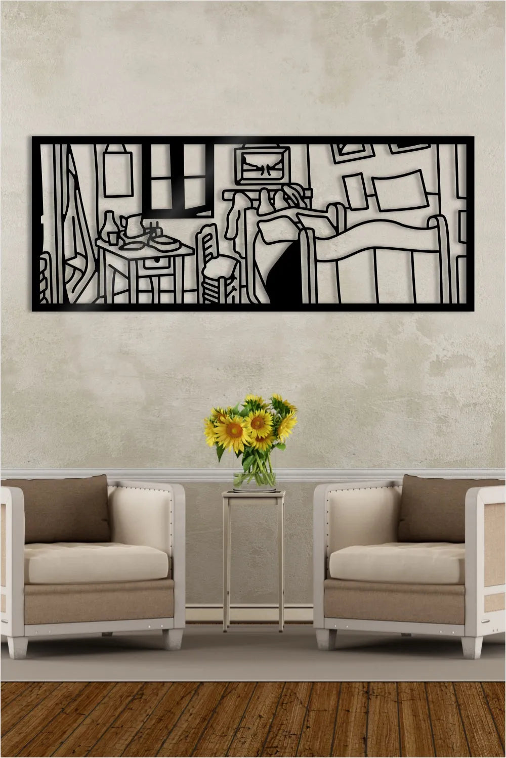 The Bedroom In Arles Vincent Van Gogh Panoramic