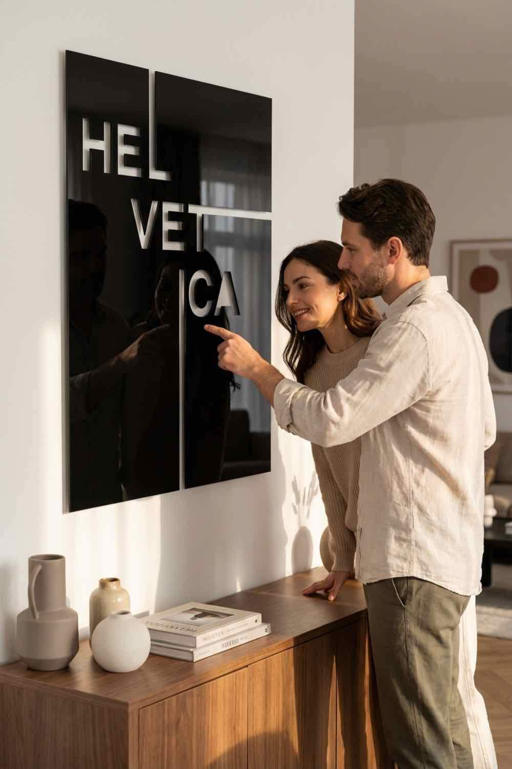 Helvética - Cuadro decorativo | Cortayrecorta.es