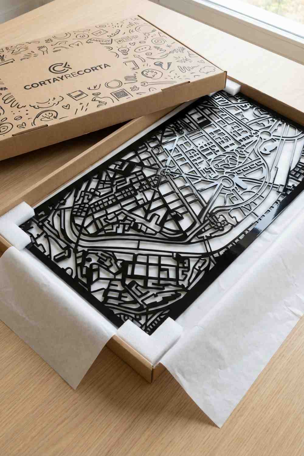 Mapa de Bilbao - Cuadro decorativo | Cortayrecorta.es
