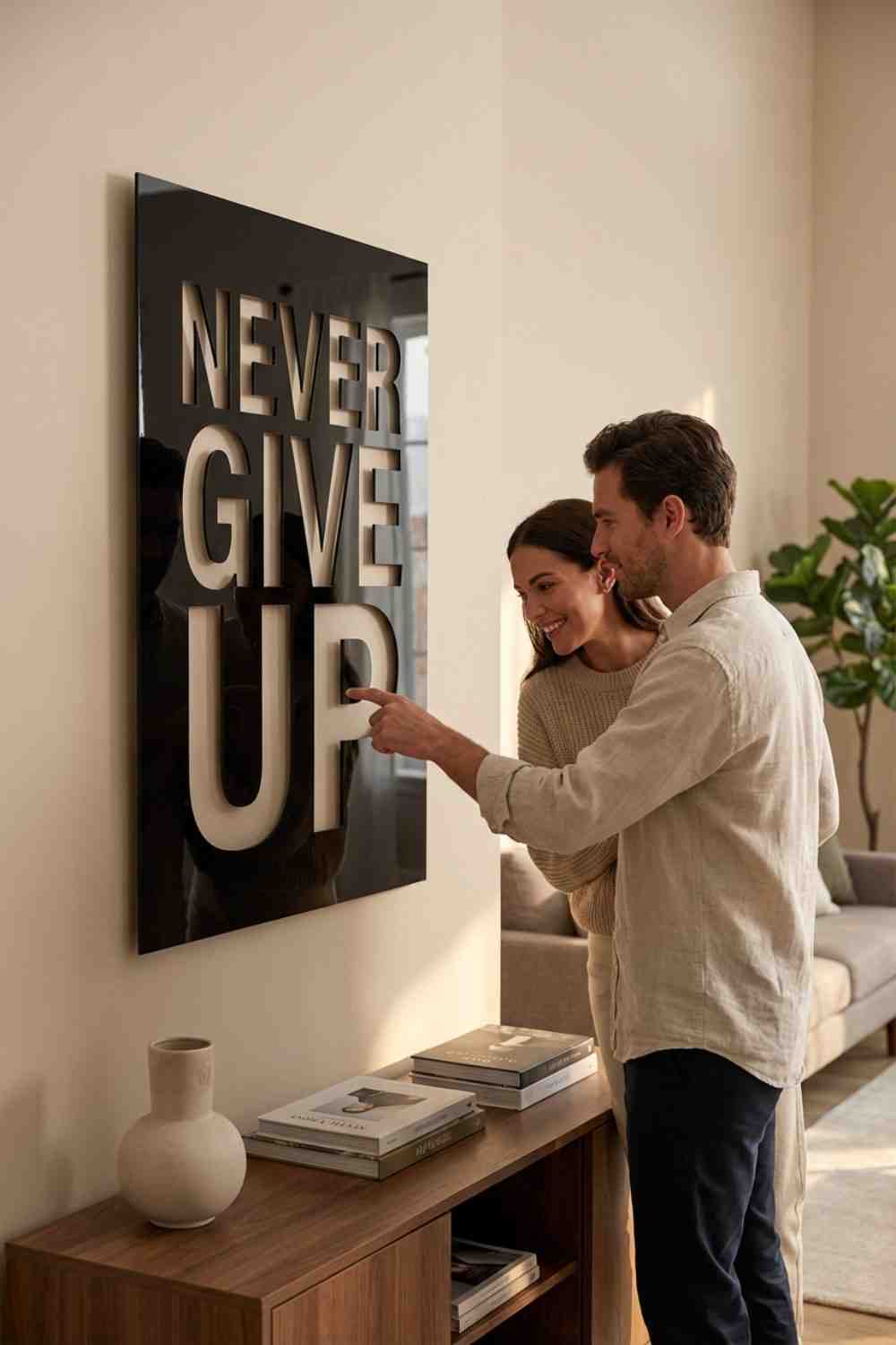 Never give up - Cuadro decorativo | Cortayrecorta.es