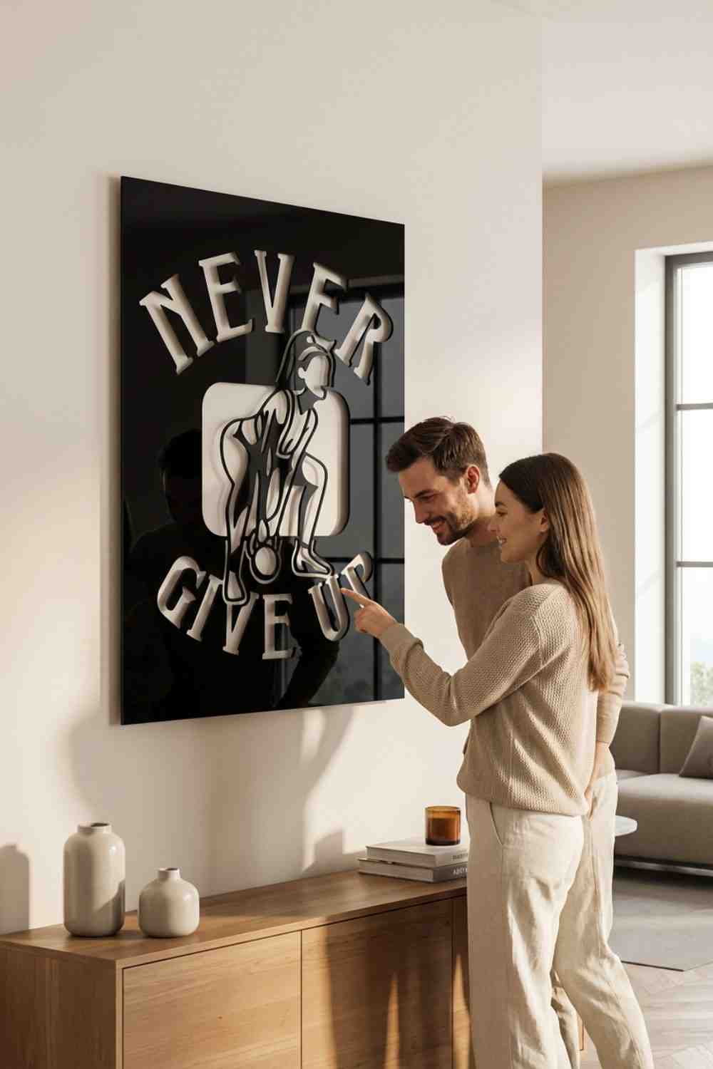 Never give up - Cuadro decorativo | Cortayrecorta.es