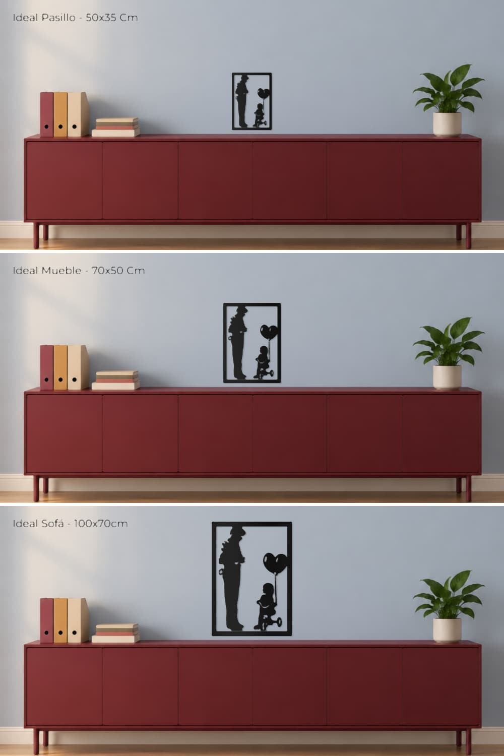 Banksy Policia: comparativa de las tres medidas sobre la misma pared de oficina