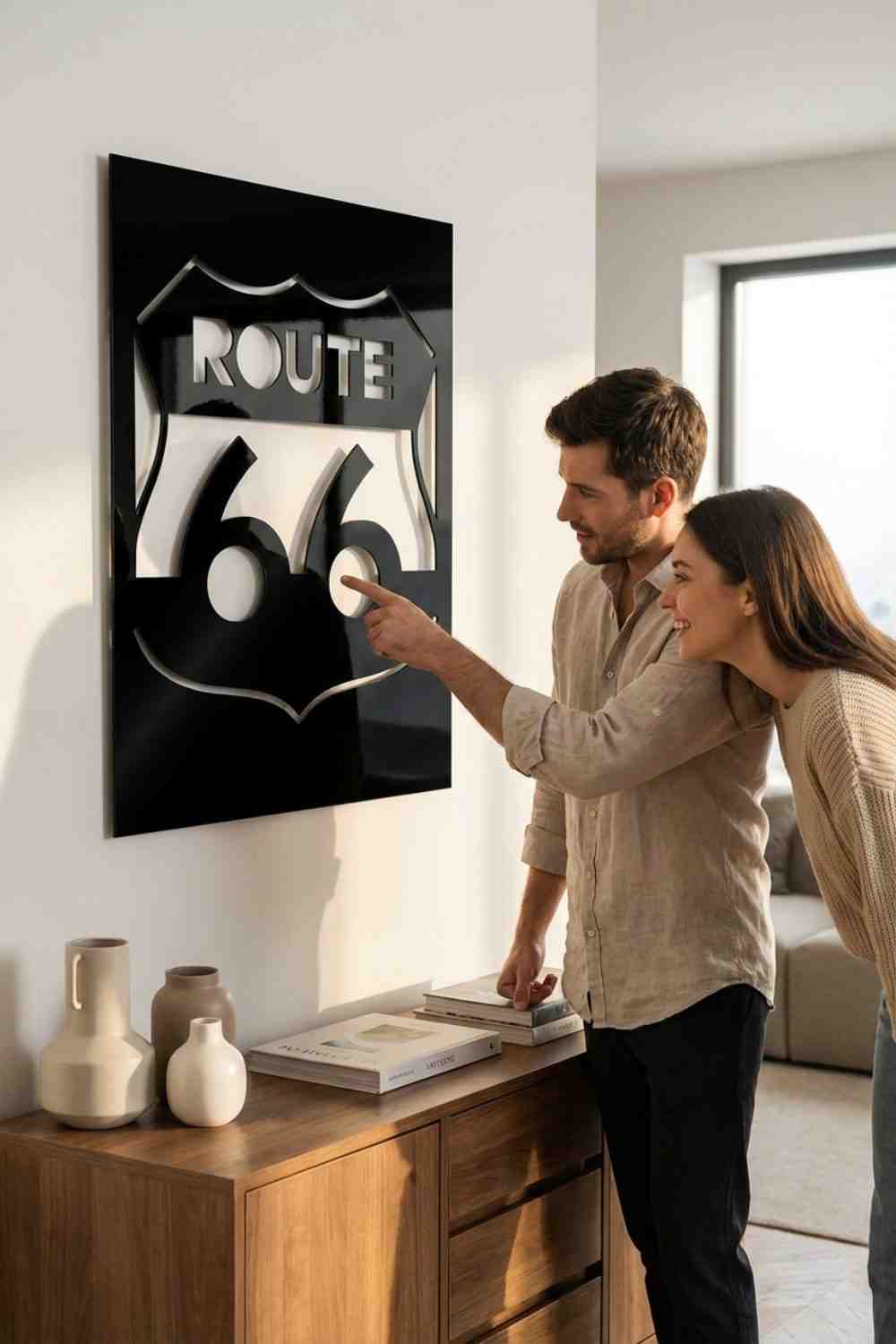 Route 66 - Cuadro decorativo | Cortayrecorta.es