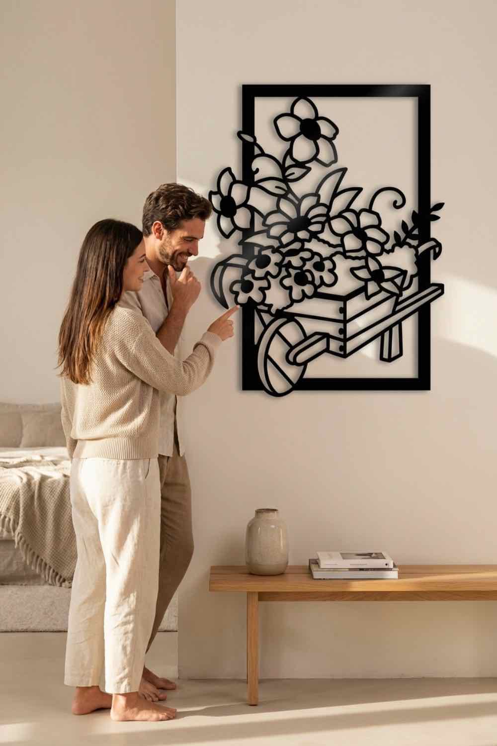 Carretilla Con Flores