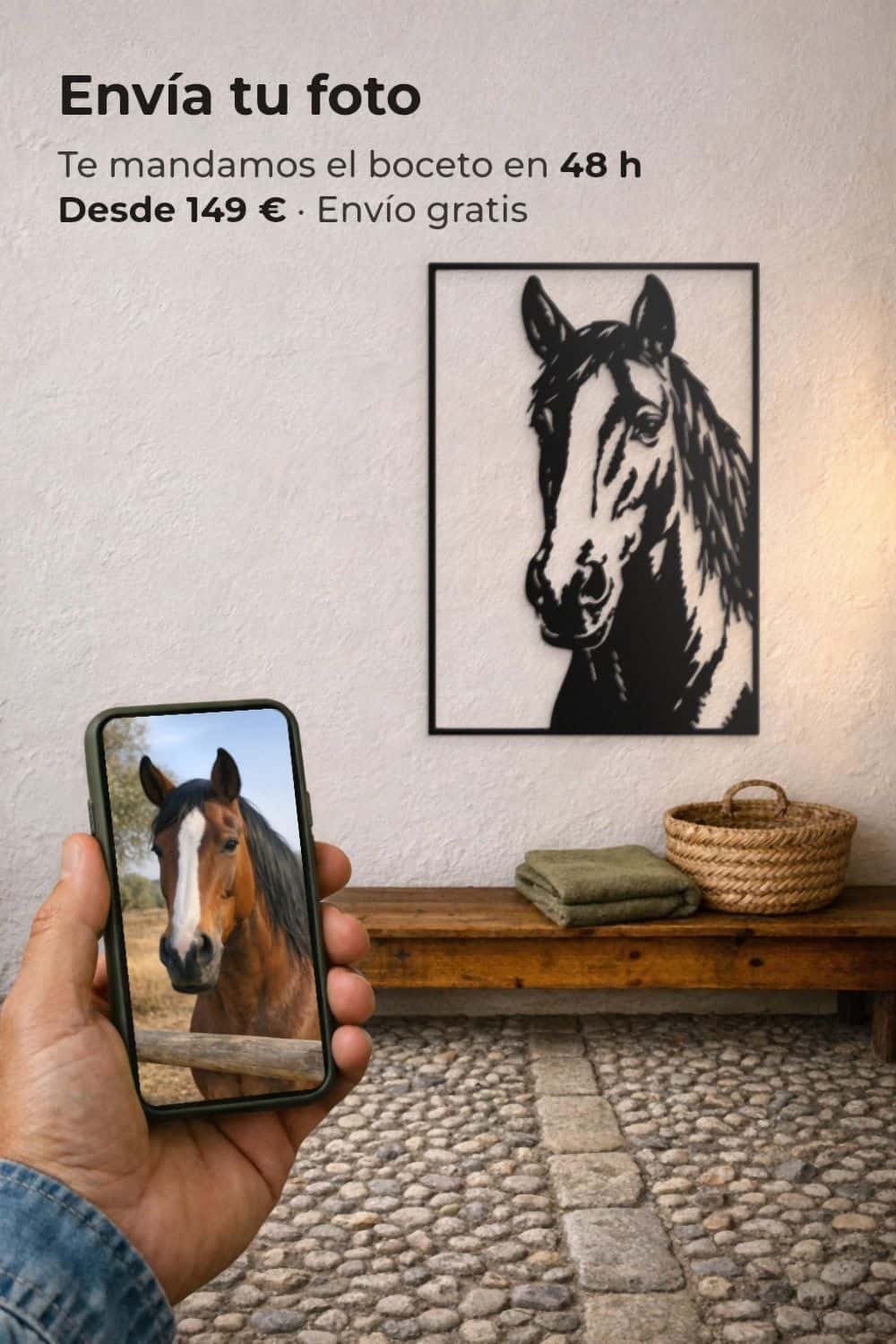 Envía la foto de tu caballo por el móvil y te mandamos el boceto en 48 h
